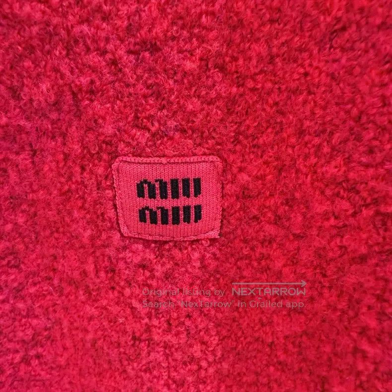 Miu Miu Miu Miu 40 Red short-sleeved knitted wool top Size M / US 6-8 / IT 42-44 - 6 Thumbnail