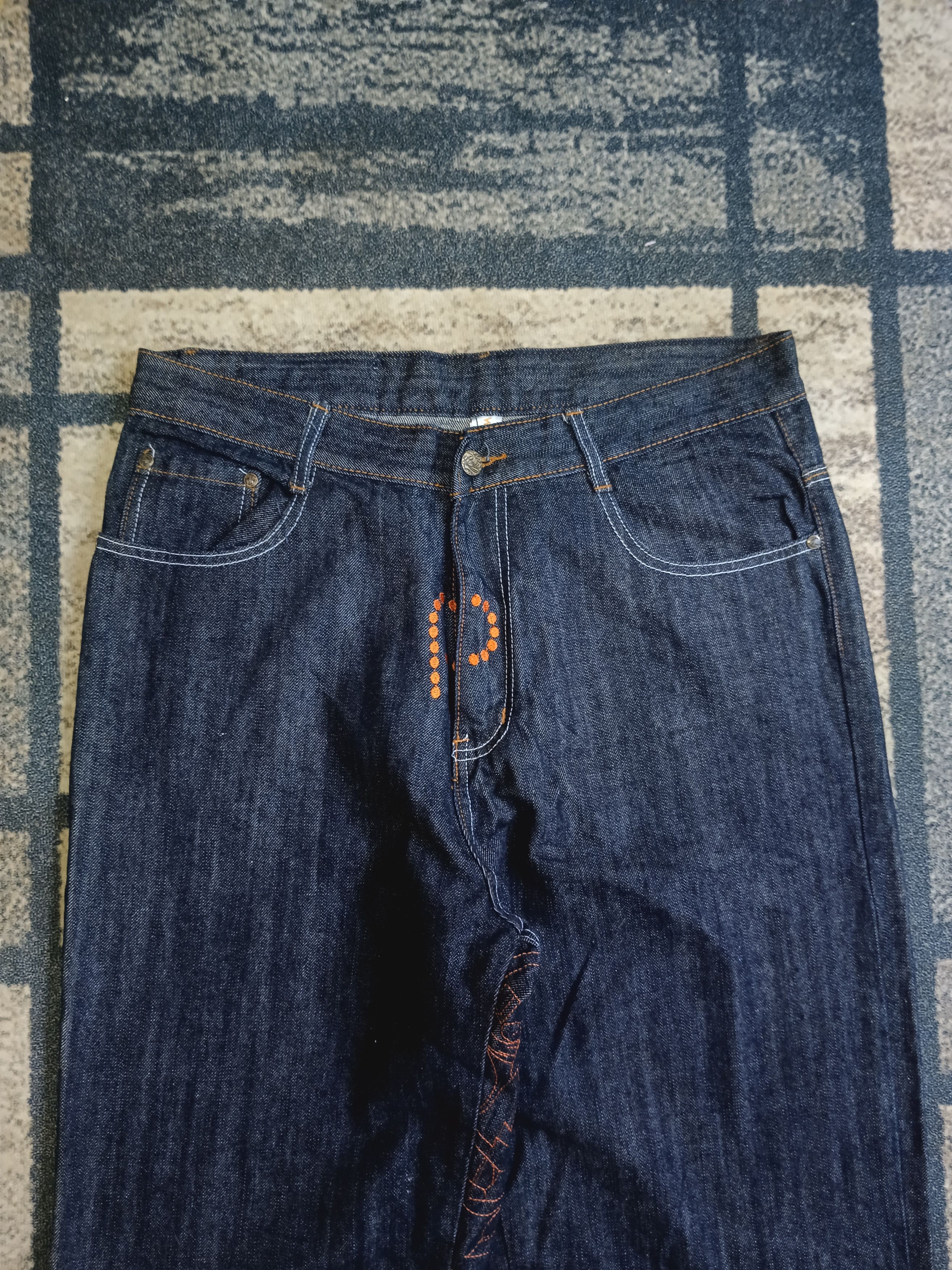 Japanese Brand TRENDING WIDE PANTS🔥 PANISH STITCH ABSTRACT DENIM Size US 34 / EU 50 - 4 Thumbnail