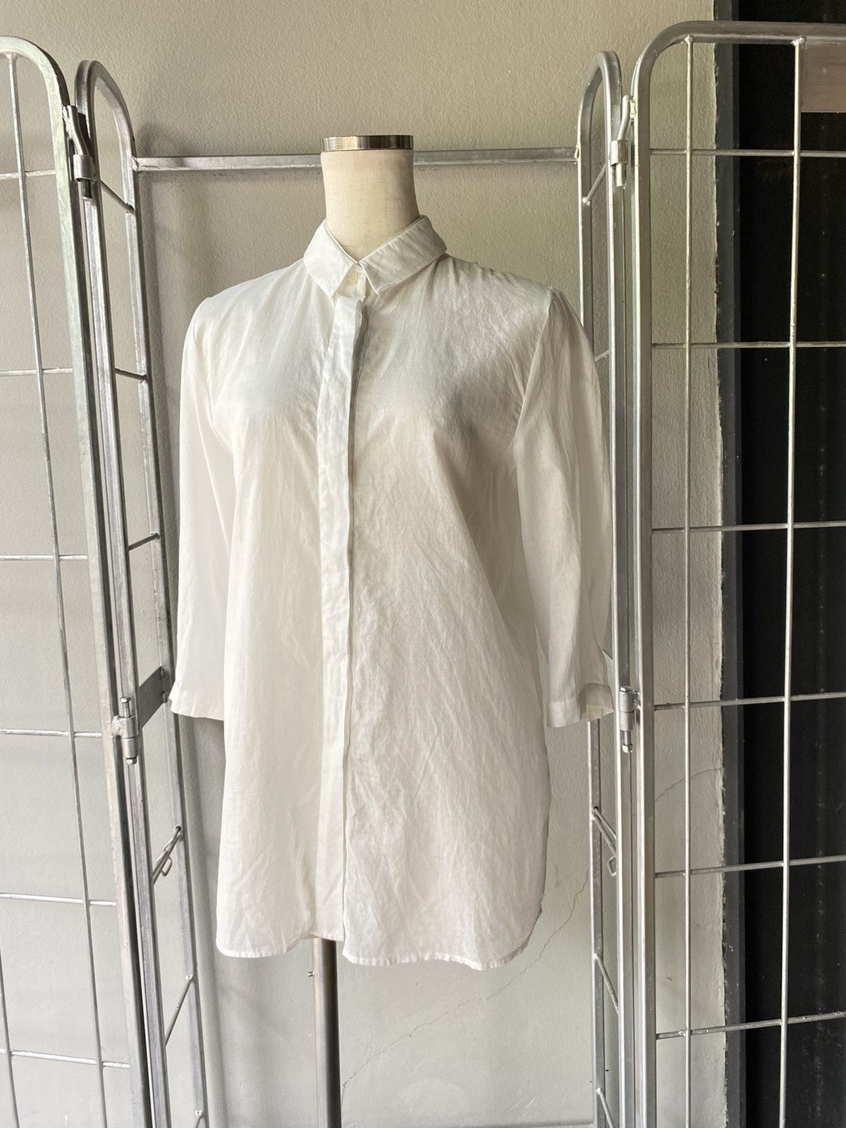 Jil Sander Jil Sander 3/4 Sleeve White Shirt Size XXS / US 00 / IT 34 - 17 Thumbnail