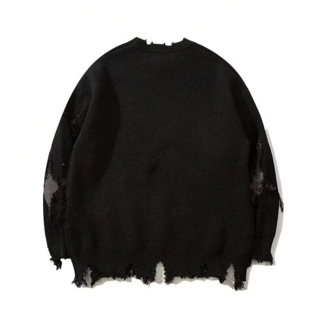 Japanese Brand × PPFM Black colour distressed skull streetwear sweater Size US XL / EU 56 / 4 - 2 Thumbnail