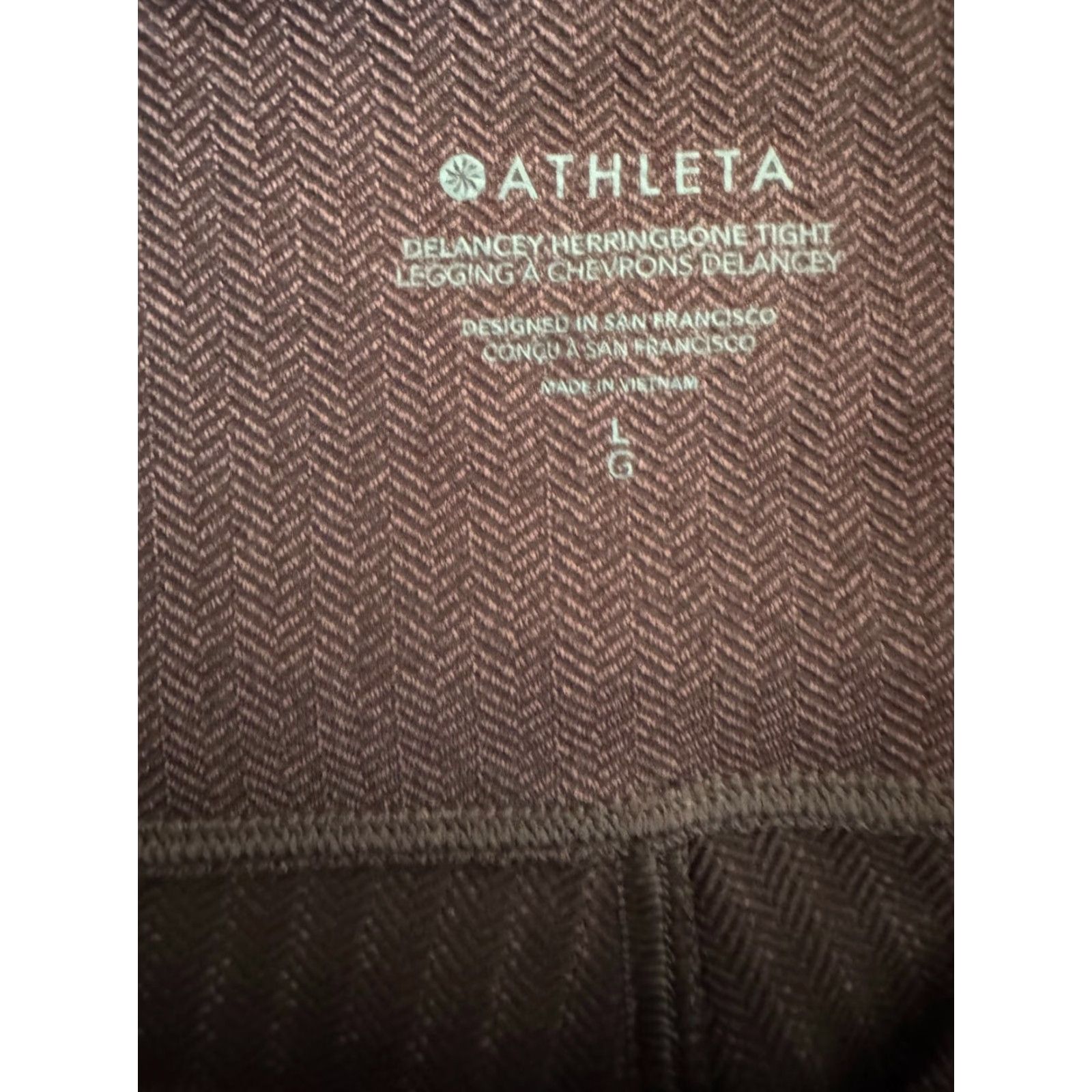 Athleta Athleta Leggings Herringbone Red L Womens Athletic Activewear Running Yoga Gym Tight Pull On Size 36" / US 14 / IT 50 - 3 Thumbnail