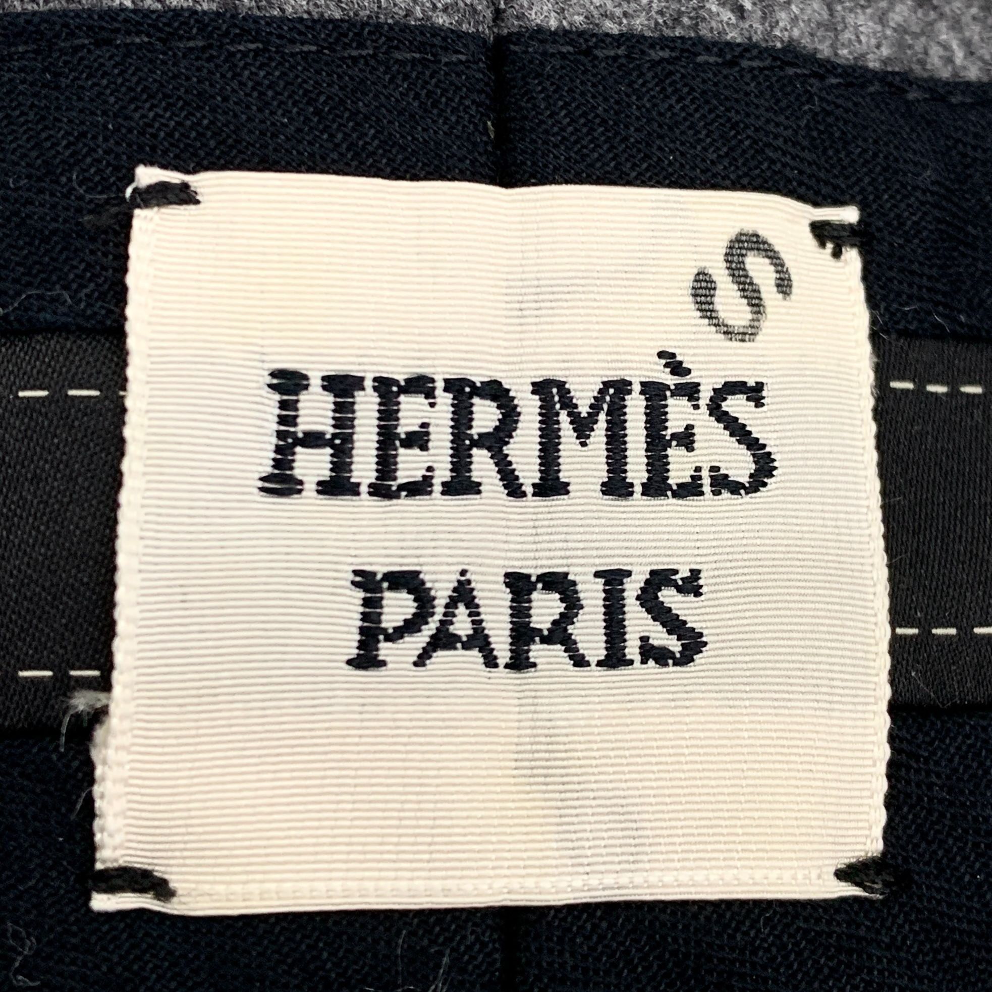 Hermes Hermès Womens Dark Grey Wool & Cashmere Blend Straight-Leg P Size 36" / US 14 / IT 50 - 3 Thumbnail