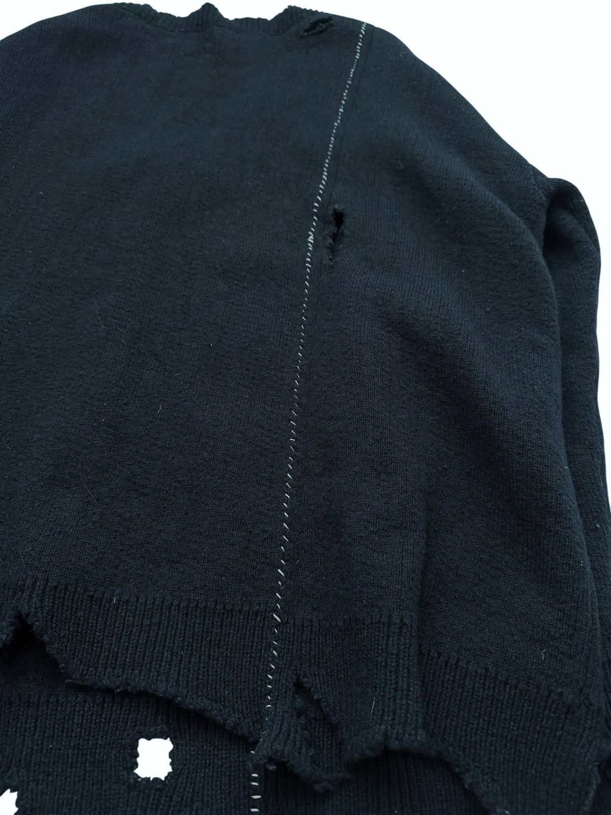 Raf Simons GRAIL 2016 Oversized Navy Varsity Distressed Sweater Size US XXL / EU 58 / 5 - 11 Thumbnail