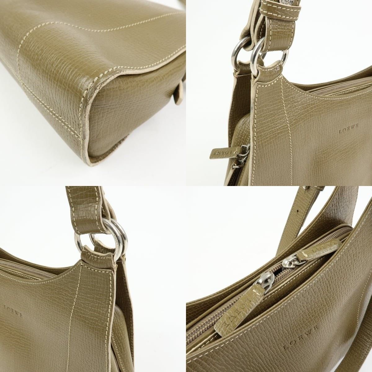 Loewe Loewe Logo Calfskin Shoulder Bag Green Size ONE SIZE - 6 Thumbnail