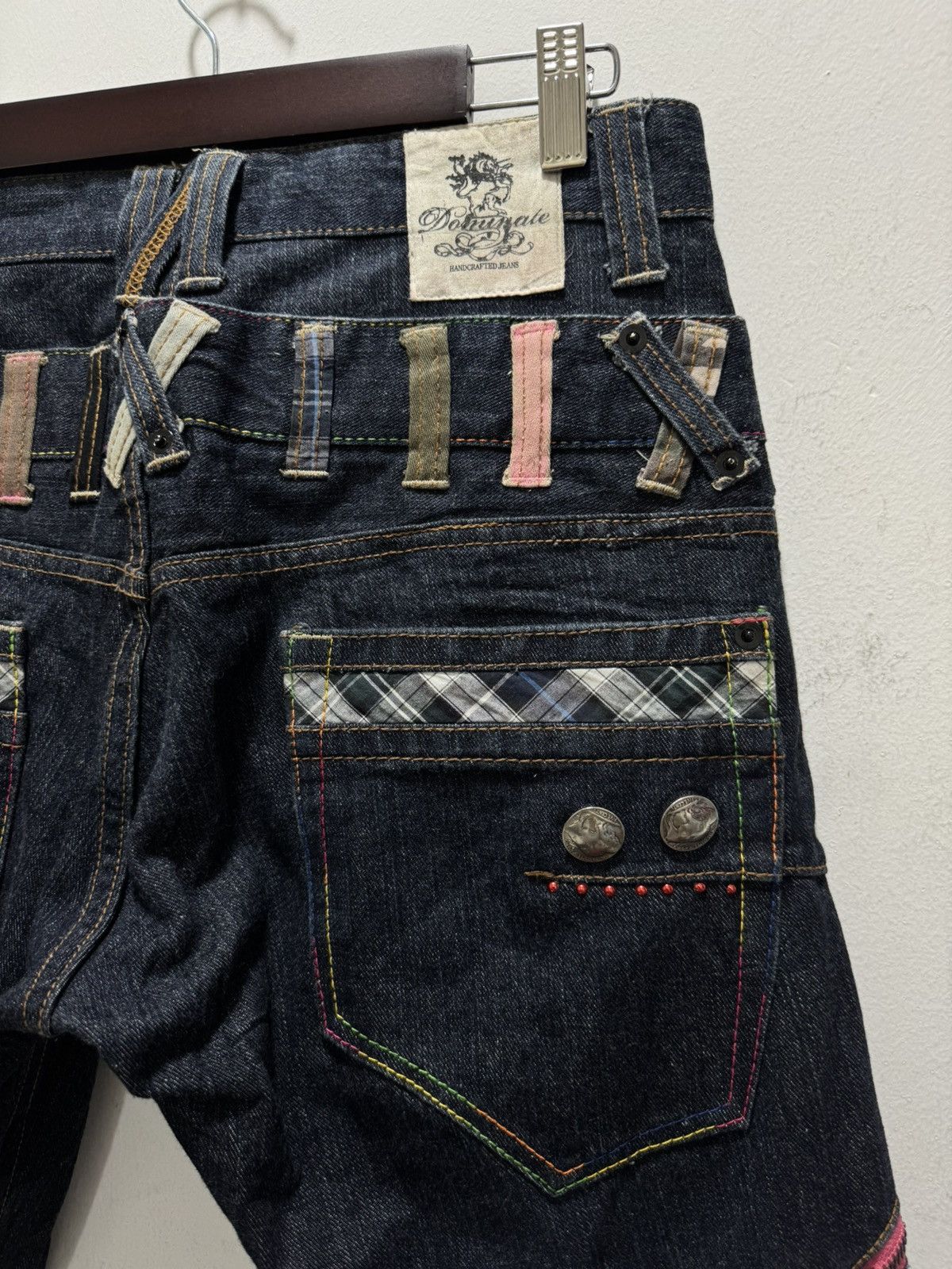 Japanese Brand VINTAGE DOMINATE DOUBLE WAIST CURVED PUNK STYLE DENIM Size US 30 / EU 46 - 11 Thumbnail