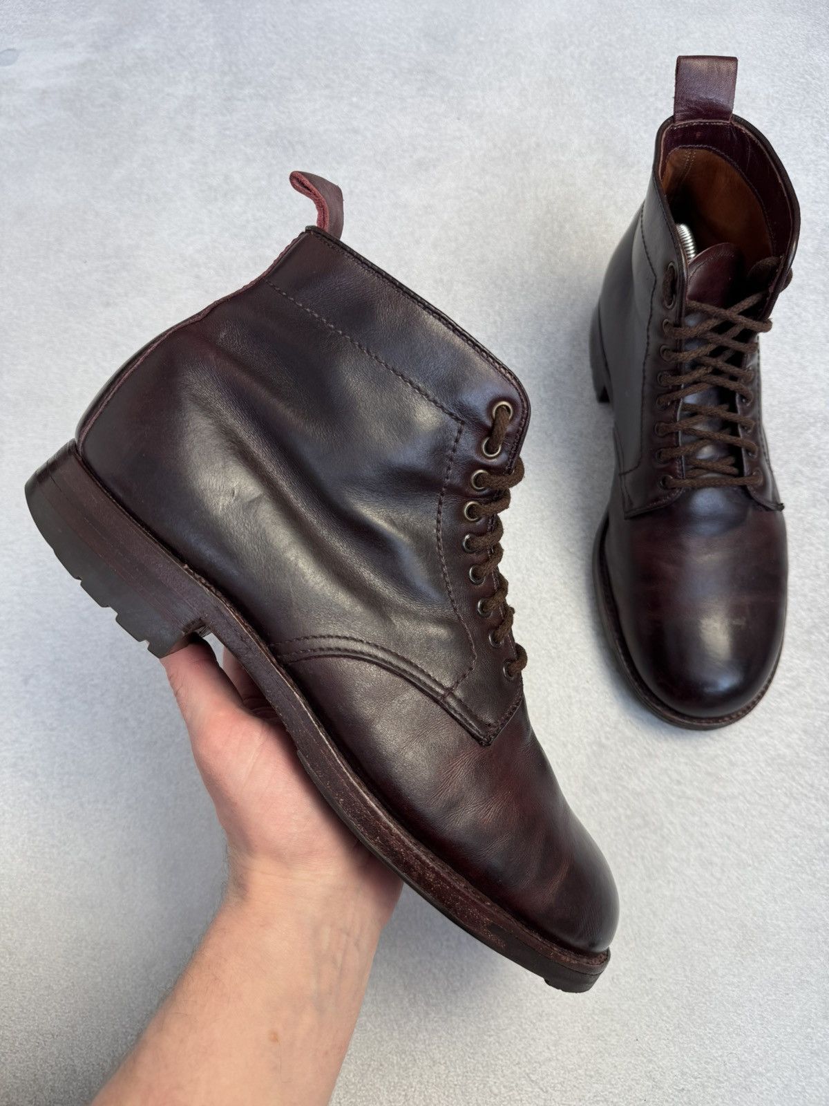 Alden RRP€1100 Alden Service Boot Shell Cordovan burgundy Leather Size US 8 / EU 41 - 5 Thumbnail
