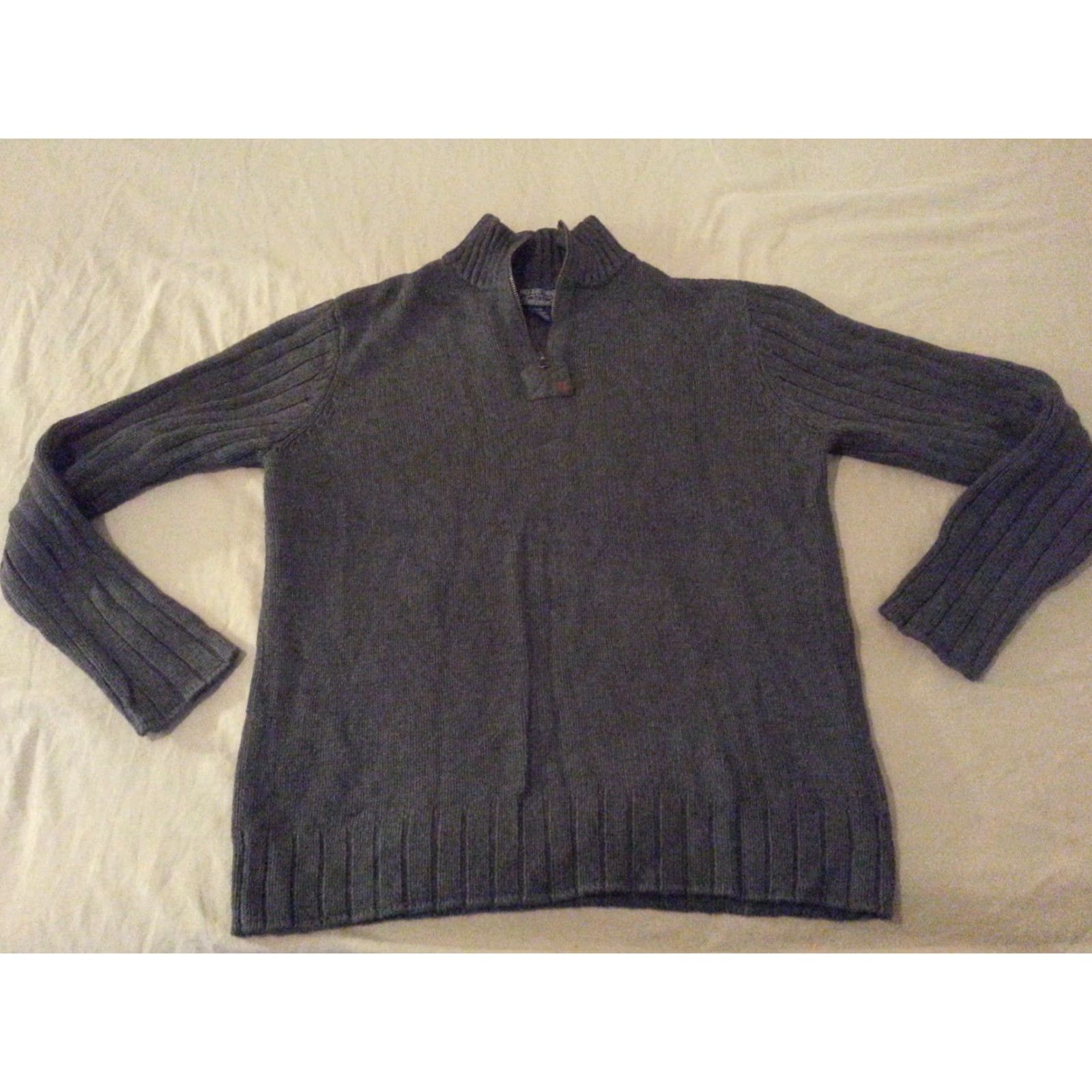 Polo Ralph Lauren Polo Ralph Lauren Mens Sweater Half Zip Polo L Gray Cotton Shirt? Size US L / EU 52-54 / 3 - 2 Thumbnail