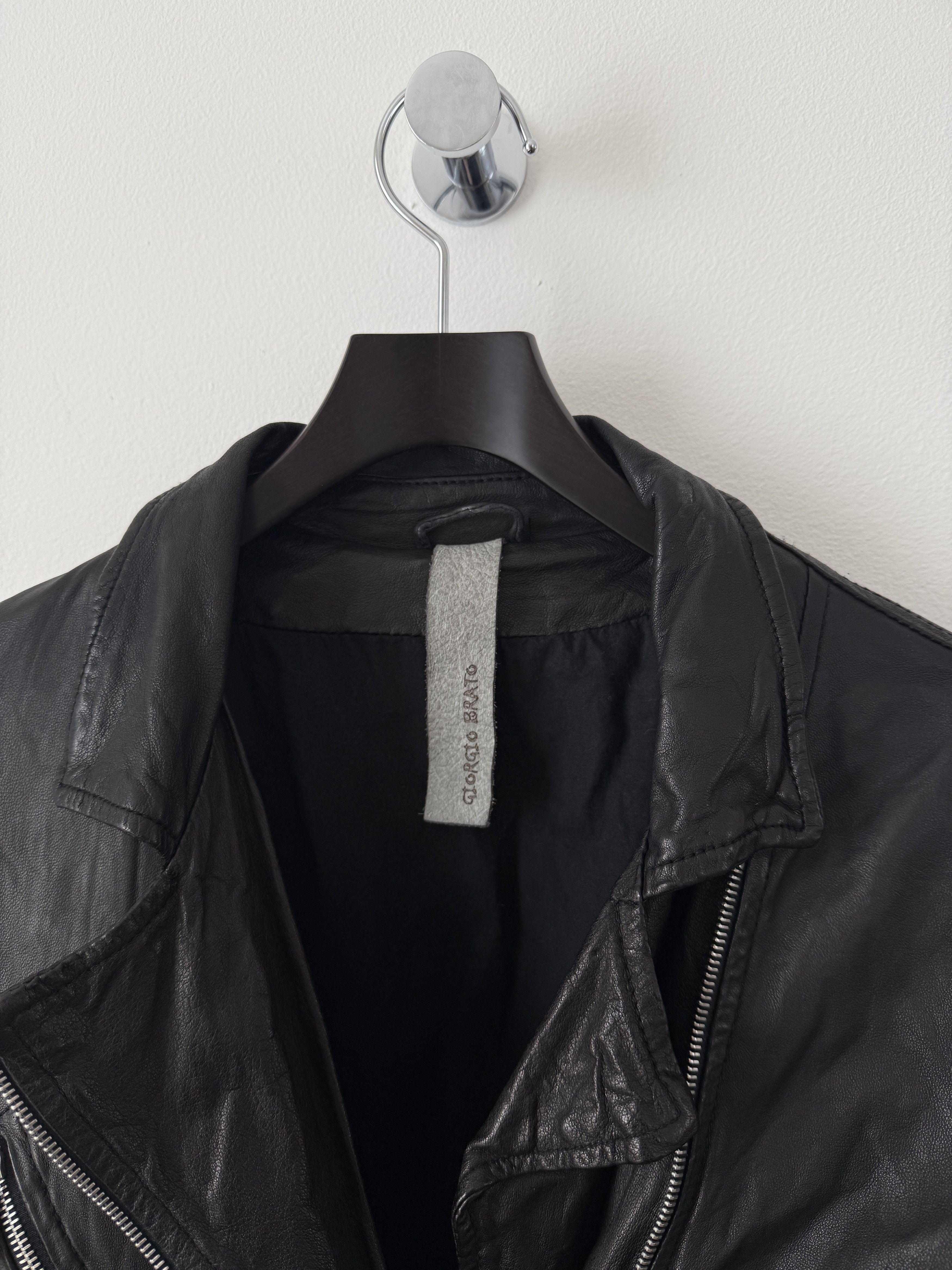 Giorgio Brato Leather Zipper Moto Jacket Size M / US 6-8 / IT 42-44 - 8 Thumbnail
