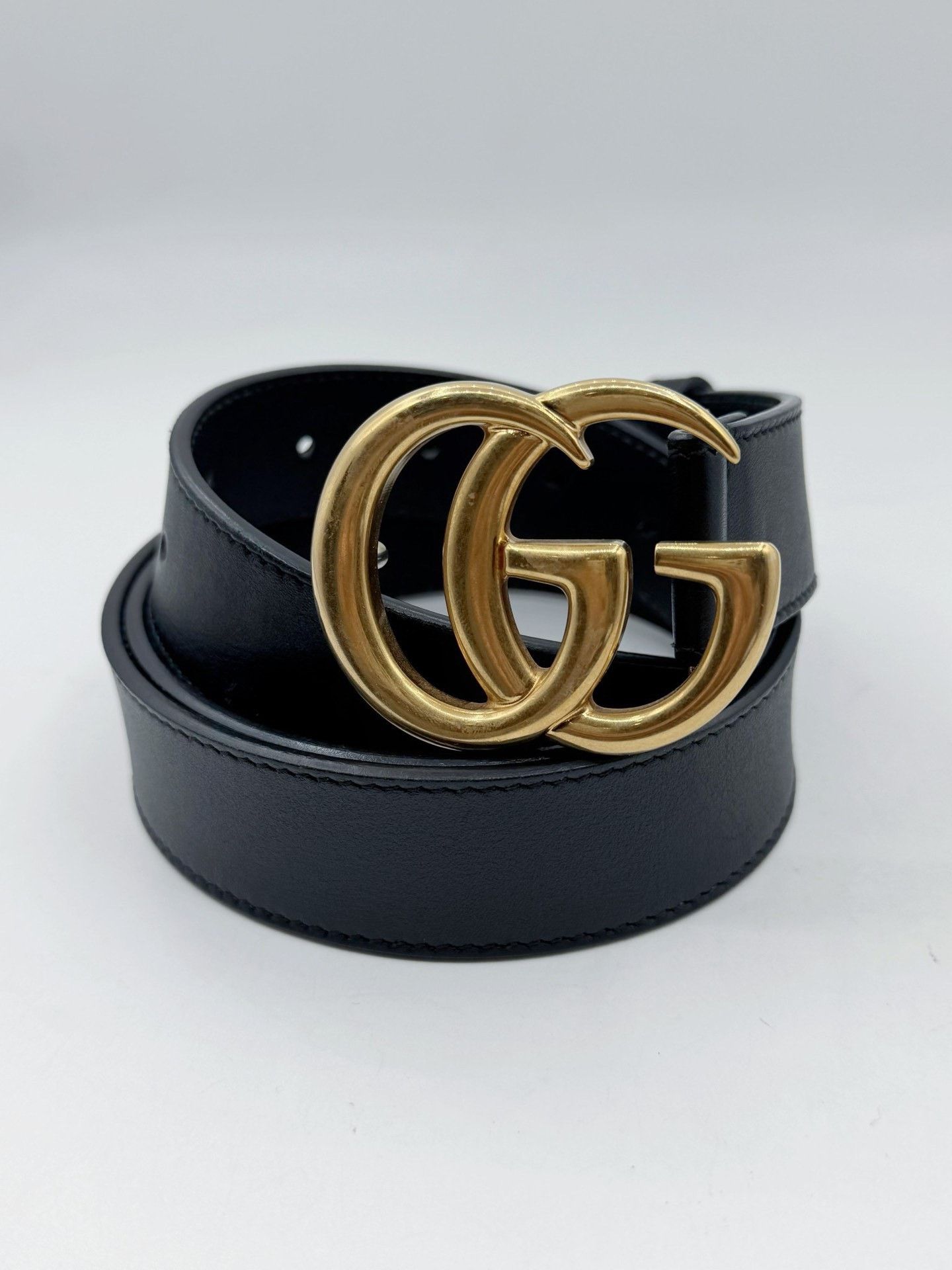 Gucci Gucci Unisex Vintage Double G Buckle Belt Size ONE SIZE - 1 Thumbnail