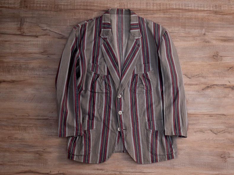 Yohji Yamamoto Yohji Yamamoto Washed cotton color-block striped four-pocke Size US M / EU 48-50 / 2 - 1 Thumbnail