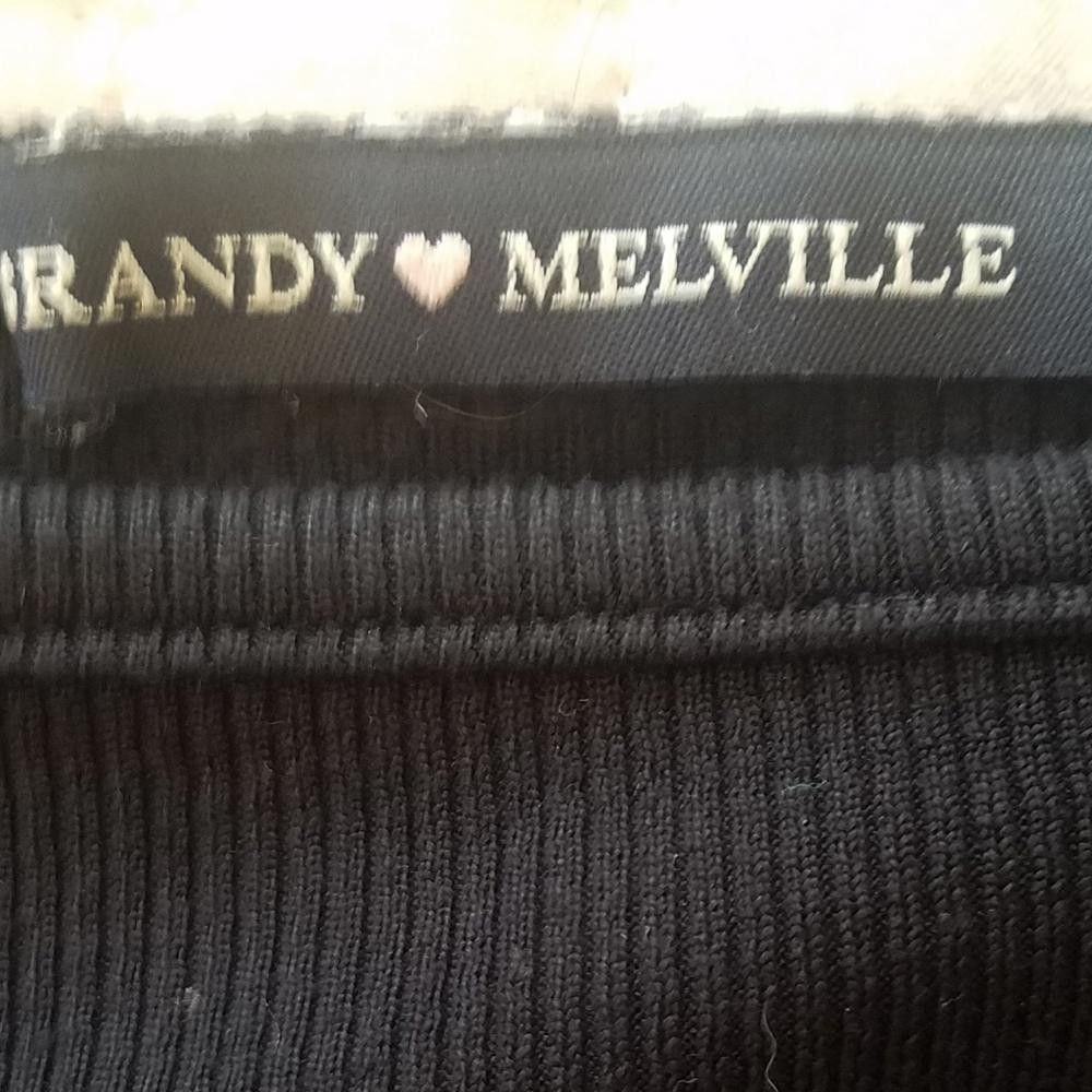 Designer Brandy Melville Black Crop Top Size ONE SIZE - 3 Thumbnail