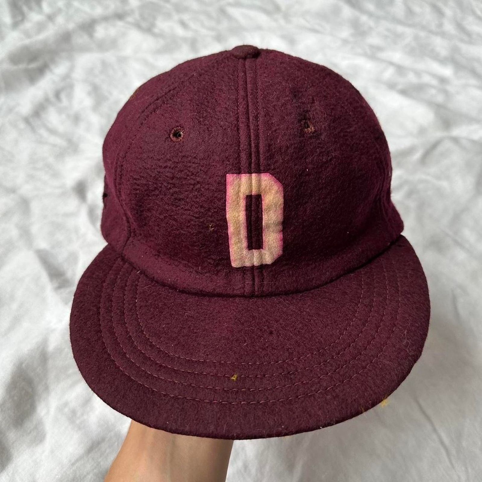 Vintage Vintage 60s Felt Burgundy Wool Baseball Cap Hat Size ONE SIZE - 1 Thumbnail