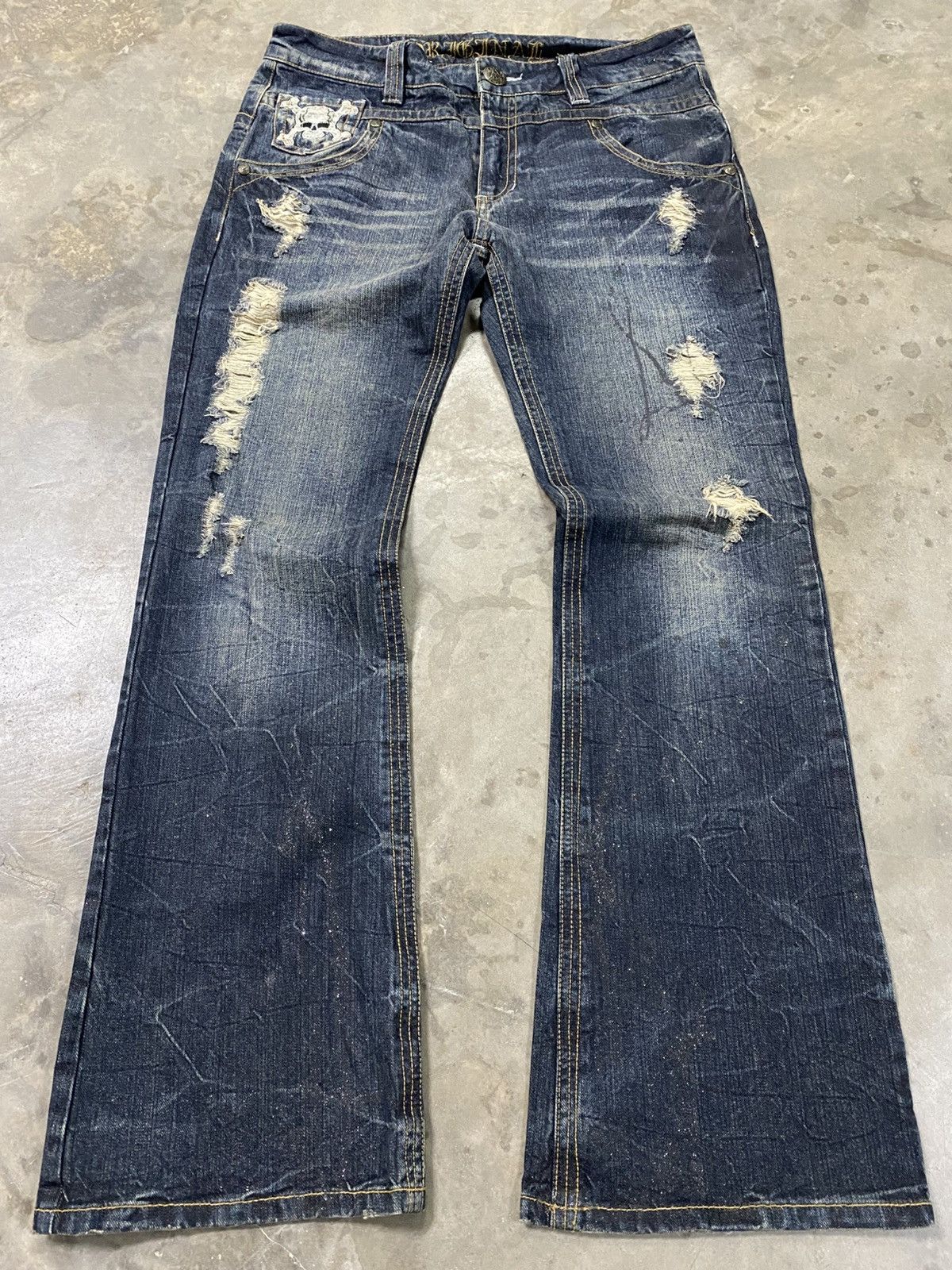 Hysteric Glamour × If Six Was Nine × Le Grande Bleu (L.G.B.) Flare Jeans Japan Original Jeans Clawmark Distressed @279 Size US 34 / EU 50 - 7 Thumbnail