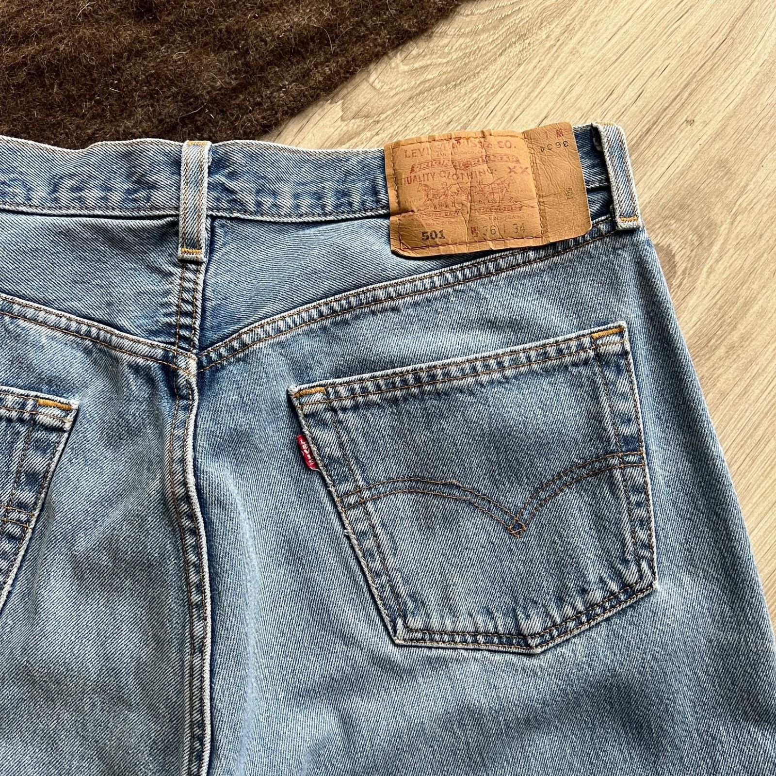 Levi's Levi’s 501 Vintage Button Fly USA Made Light Blue Jeans Size Size US 34 / EU 50 - 4 Thumbnail