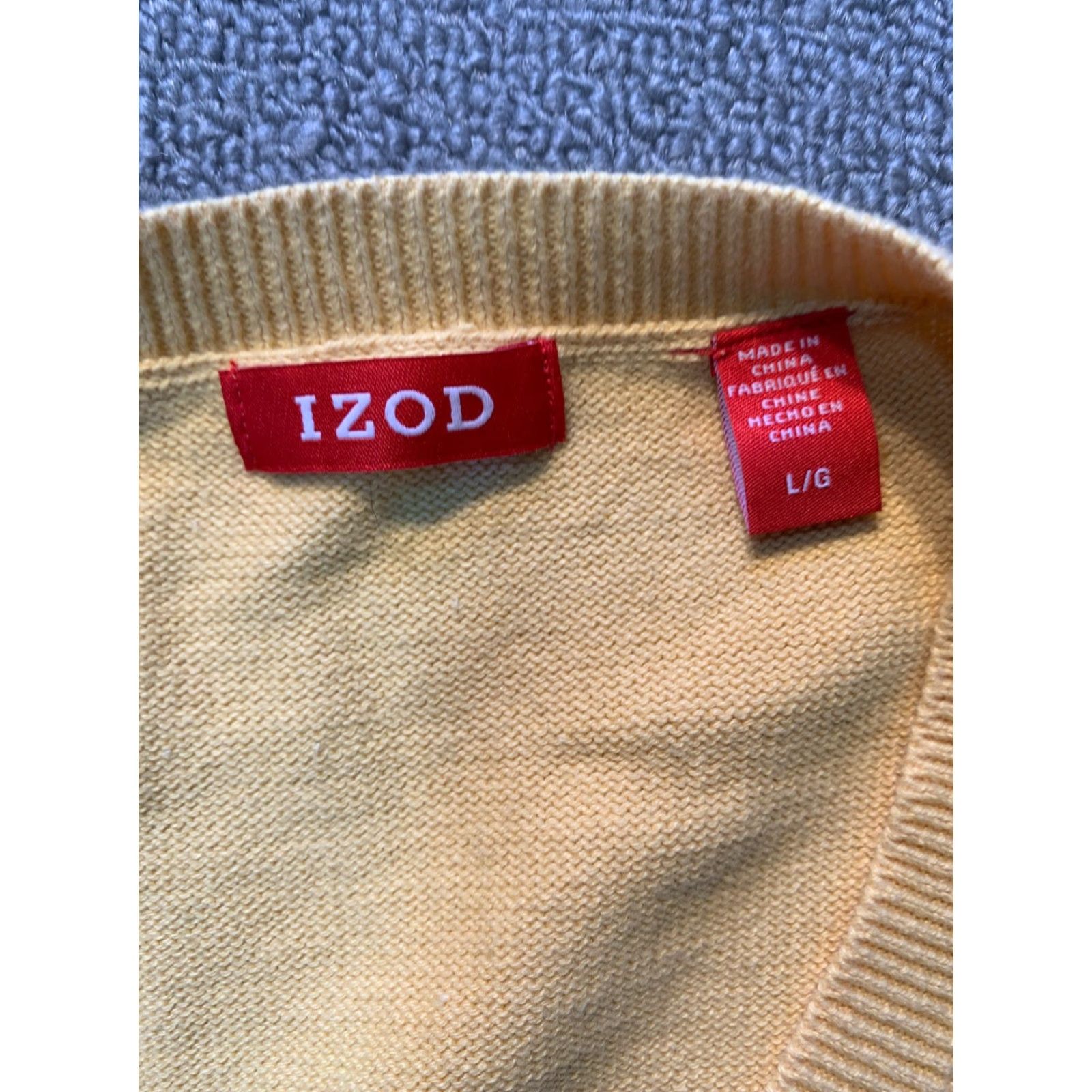Izod IZOD Sweater Mens Large L Knit Yellow Sleeveless Shirt? Size US L / EU 52-54 / 3 - 2 Thumbnail