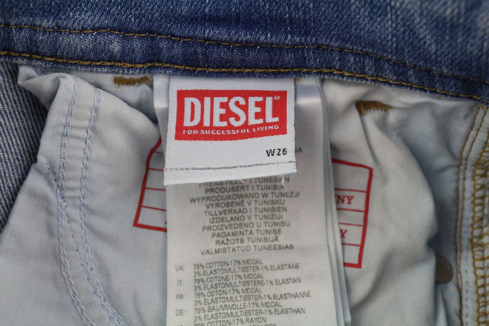 Diesel 2017 SLANDY 09B08 W26/L32 Super Skinny Mid Waist 40680 Size 26" / US 2 / IT 38 - 9 Thumbnail