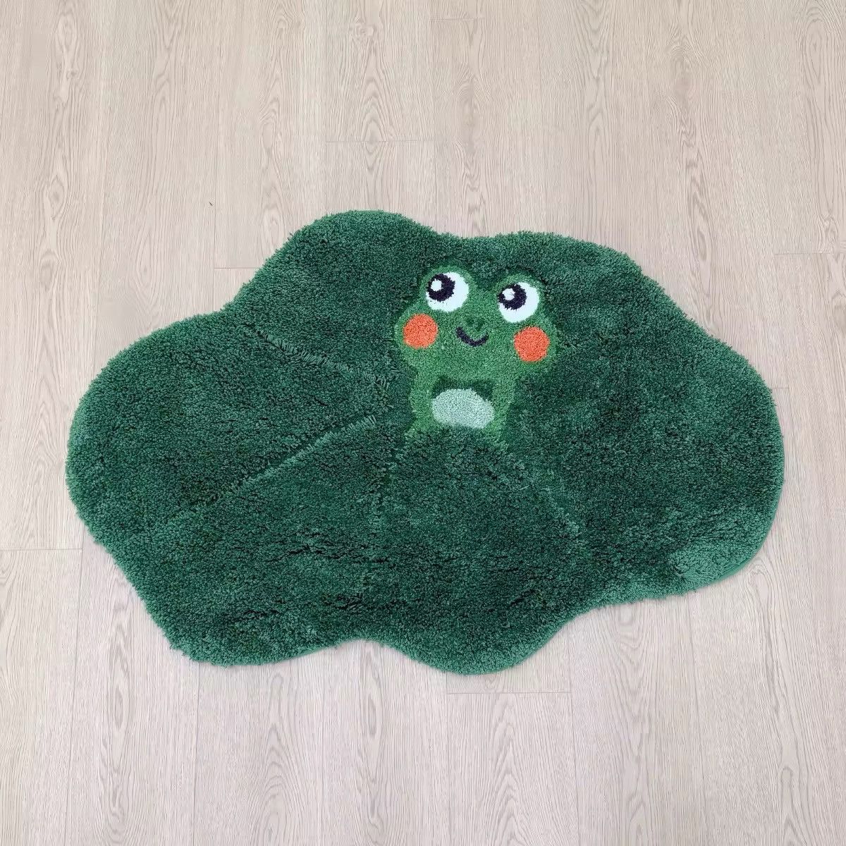 Handmade × Other Cartoon Green Frog Fluffy Decoration Handmade Tufted Carpet Size ONE SIZE - 6 Thumbnail