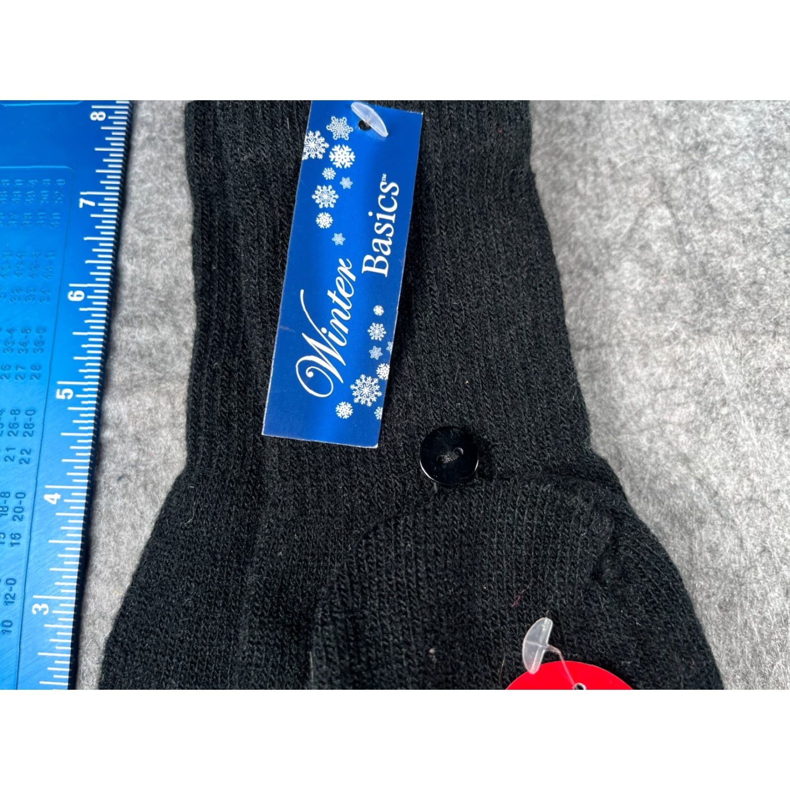 Vintage Winter Basics Women Gloves One Size Black Acrylic Knit Fingerless NEW Size ONE SIZE - 3 Thumbnail