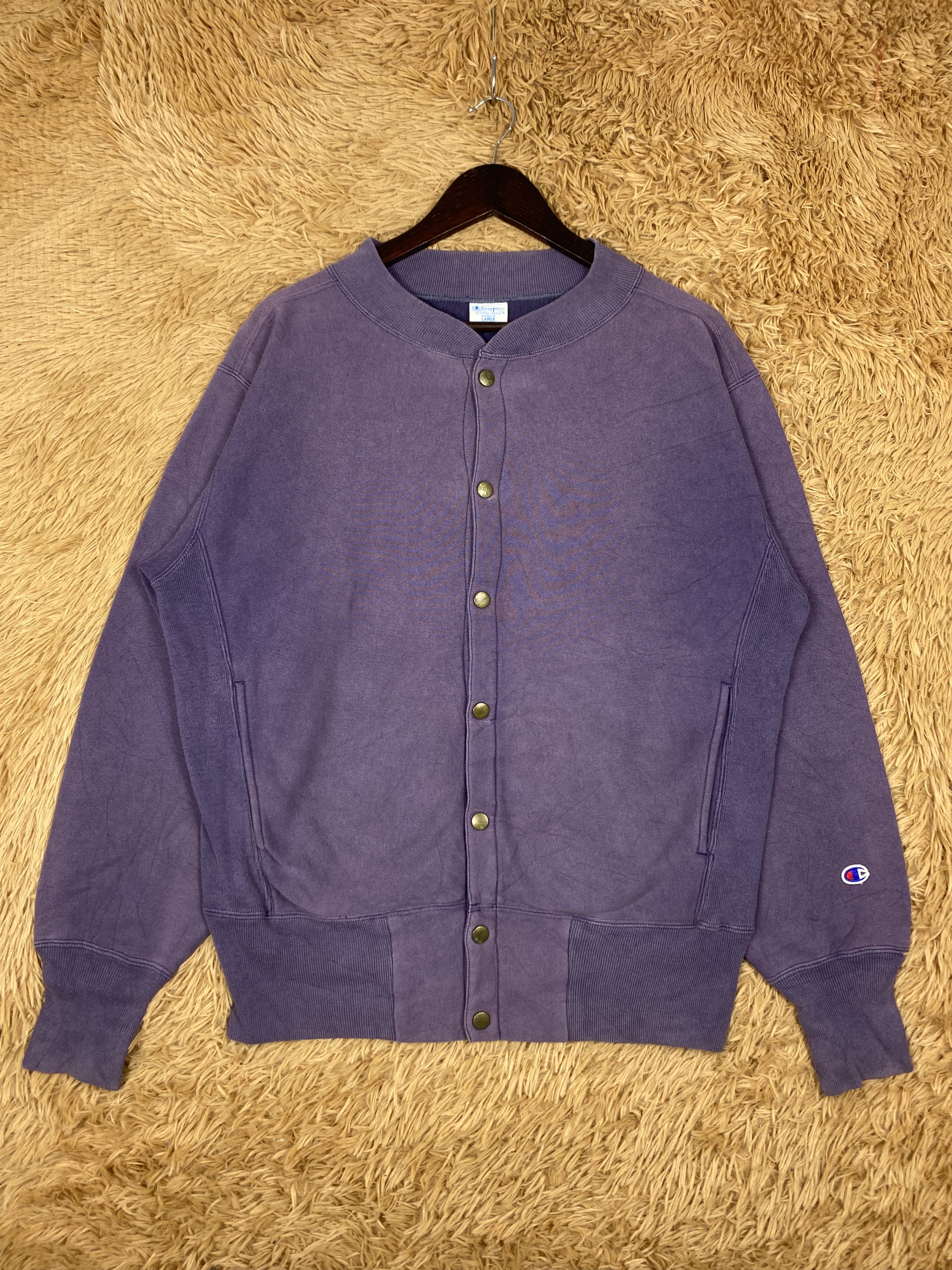 Champion Vintage Champion Button Up Faded Sweatshirts DJ0597 Size US L / EU 52-54 / 3 - 1 Thumbnail