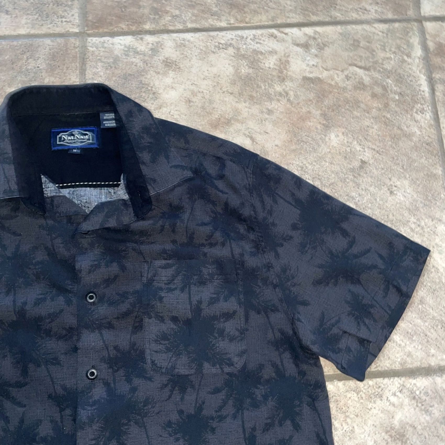Nat Nast Nat Nast luxury originals Silk blend Hawaiian print Button-Down Shirt Men M Short Sleeve Black Hawaii Shirt Mens M Size US M / EU 48-50 / 2 - 2 Thumbnail