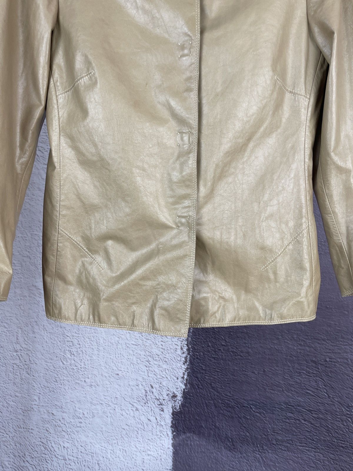 Iceberg Iceberg vintage beige made in Italy leather jacket Size M / US 6-8 / IT 42-44 - 7 Thumbnail