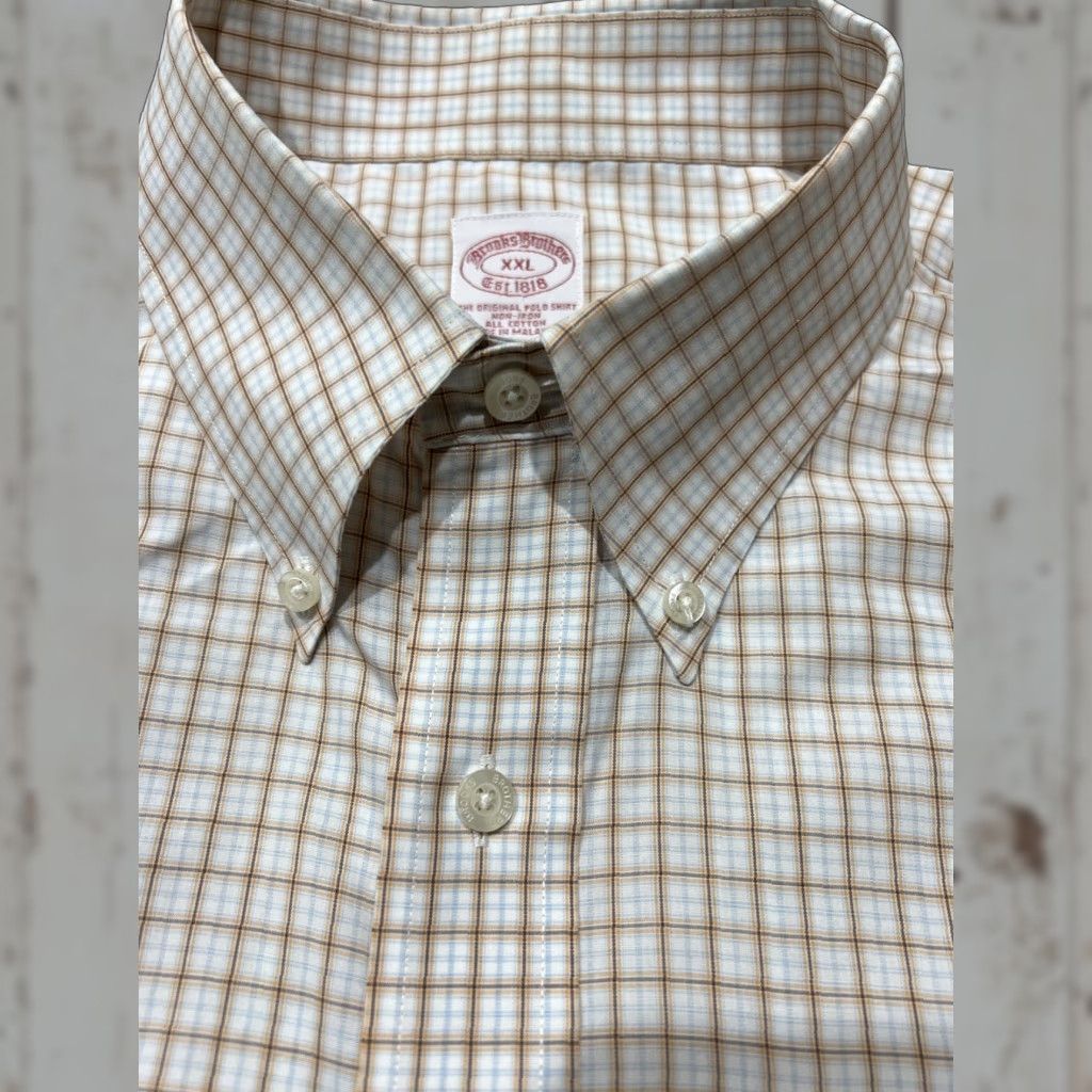 Brooks Brothers VINTAGE Brooks Brothers Men's Dress Shirt 2XL Traditional Fit Cotton Check Button-up Long Sleeve All Seasons Size 48R - 1 Thumbnail