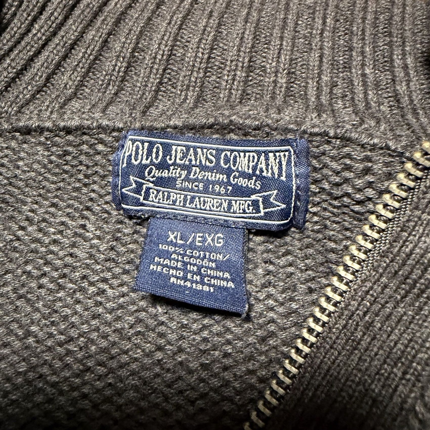 Polo Ralph Lauren Polo Ralph Lauren Sweater Mens XL Gray 1/4 Zip Knit Sweatshirt VG Size US XL / EU 56 / 4 - 2 Thumbnail