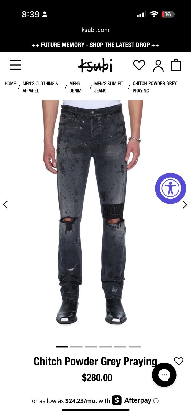 Ksubi Ksubi chitch powder grey praying Size US 30 / EU 46 - 11 Thumbnail
