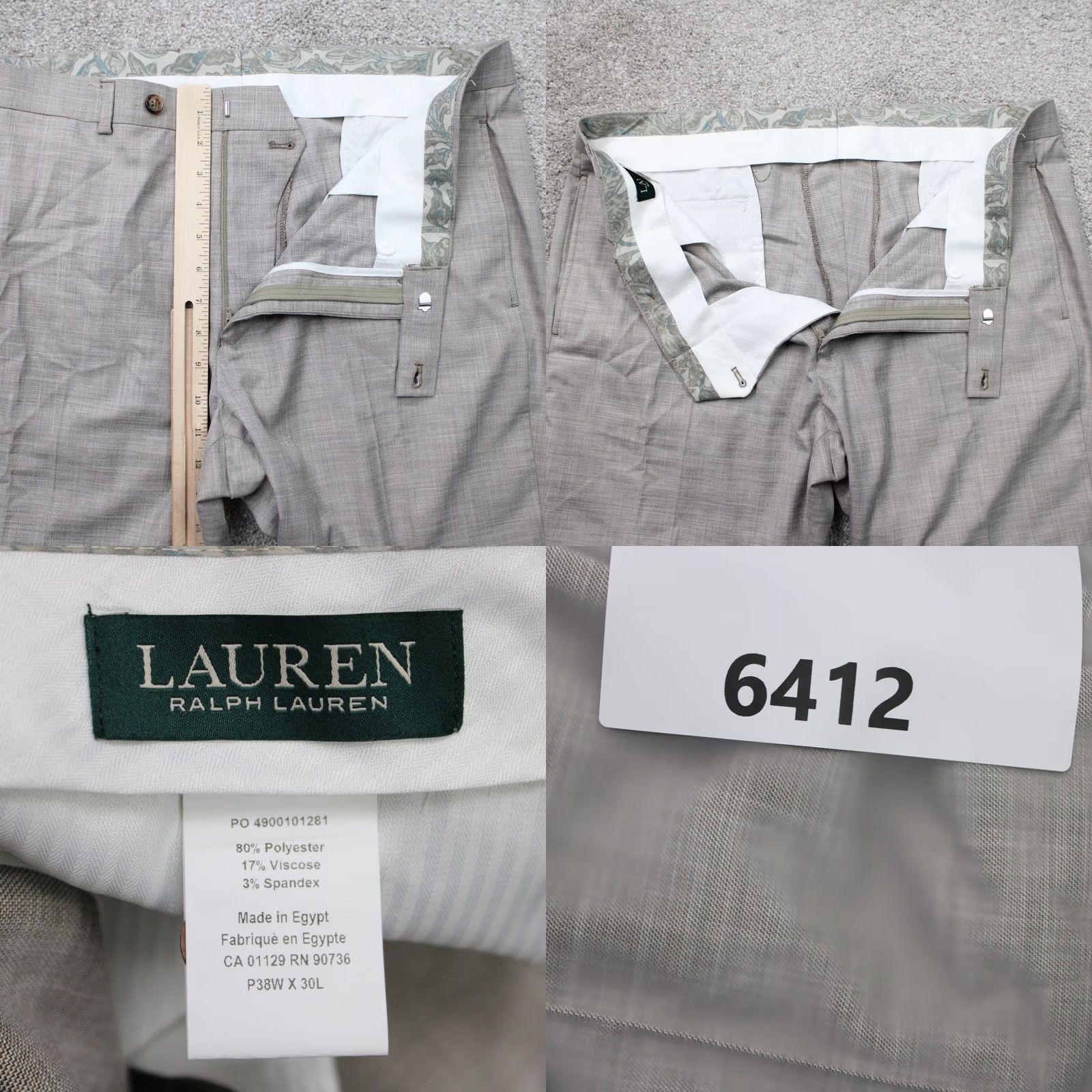 Ralph Lauren LAUREN Ralph Lauren Pants Mens 38x30 Beige Flat Front Polyester/Viscose Stretch Size US 38 / EU 54 - 8 Thumbnail
