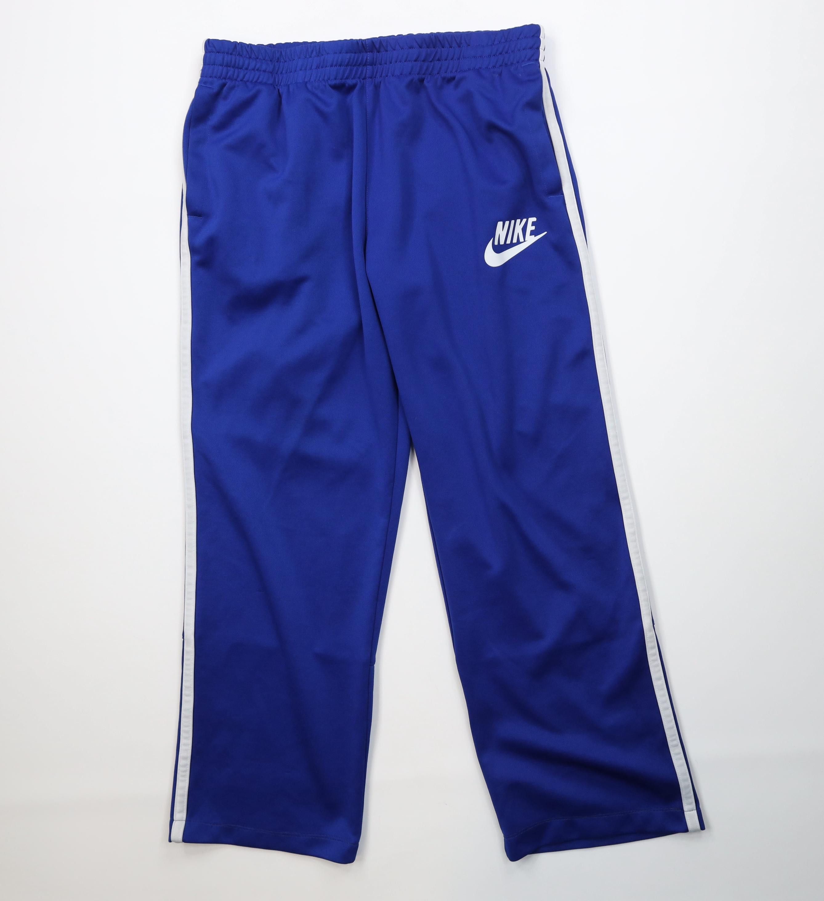 Nike Vintage Y2K Nike Big Swoosh Knit Wide Leg Sweatpants Blue Size US 36 / EU 52 - 1 Thumbnail