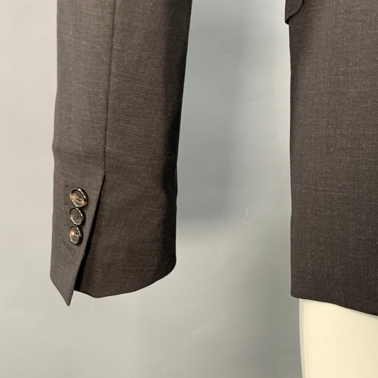 Dsquared2 Size 38 Charcoal Wool Blend Notch Lapel Sport Coat Size 38R - 4 Thumbnail