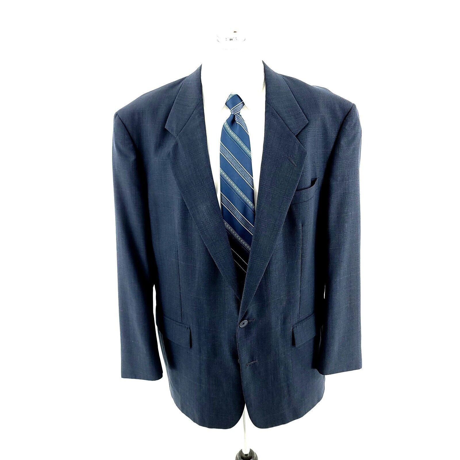 Christian Dior Monsieur Christian Dior Monsieur Wool 2 Button Sport Coat Blue Plaid Size 46R - 3 Thumbnail