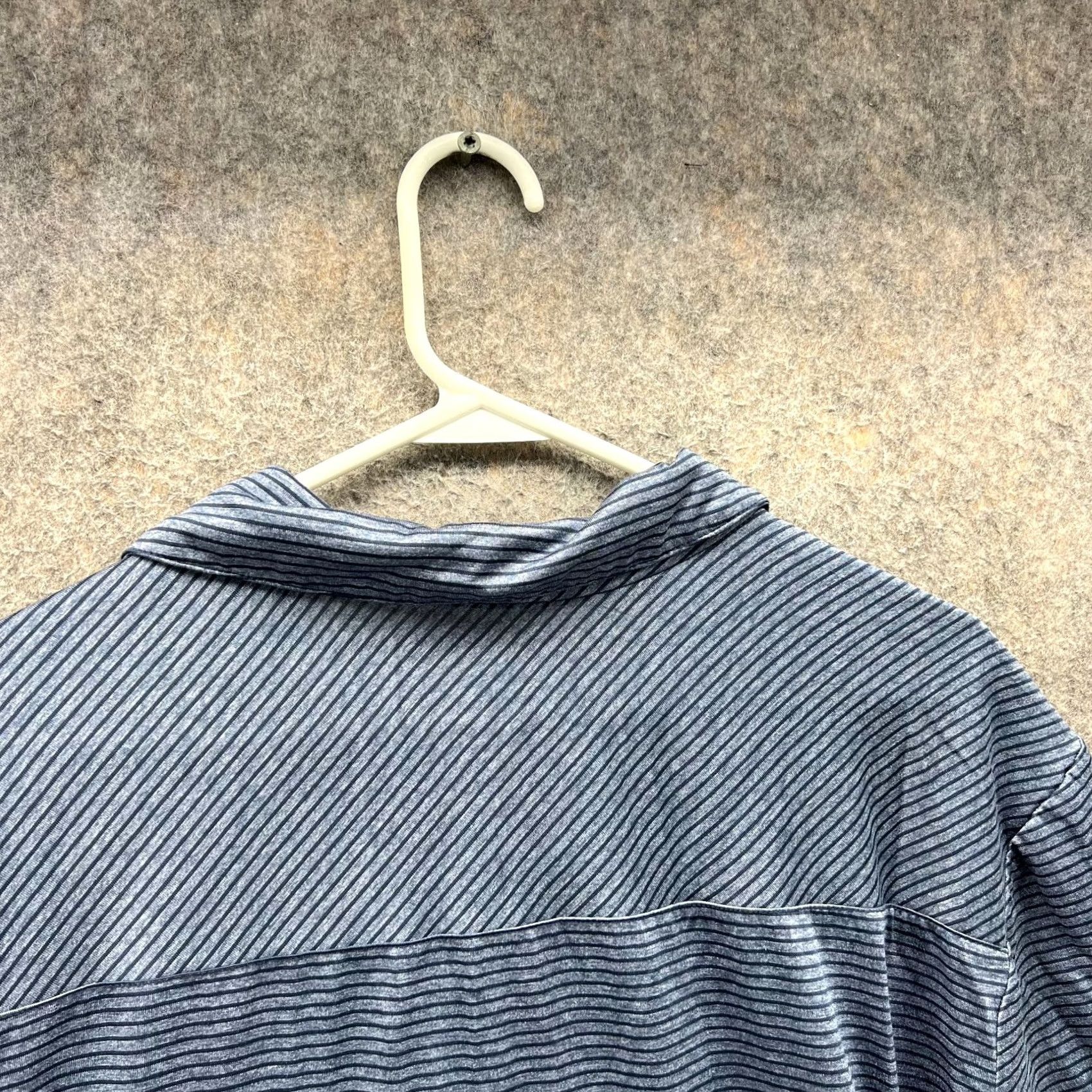 Adidas Adidas Polo Shirt Men 2XL Blue Stripes Golf Preppy Performance Size 48R - 3 Thumbnail