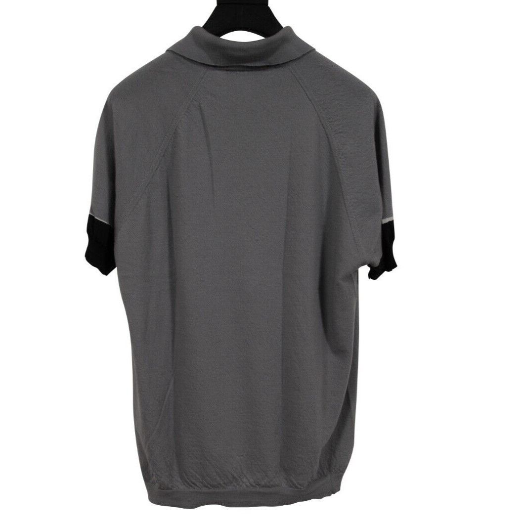 Prada Polo Knit Size IT 52 Gray Wool Silk Blend Size US L / EU 52-54 / 3 - 2 Thumbnail