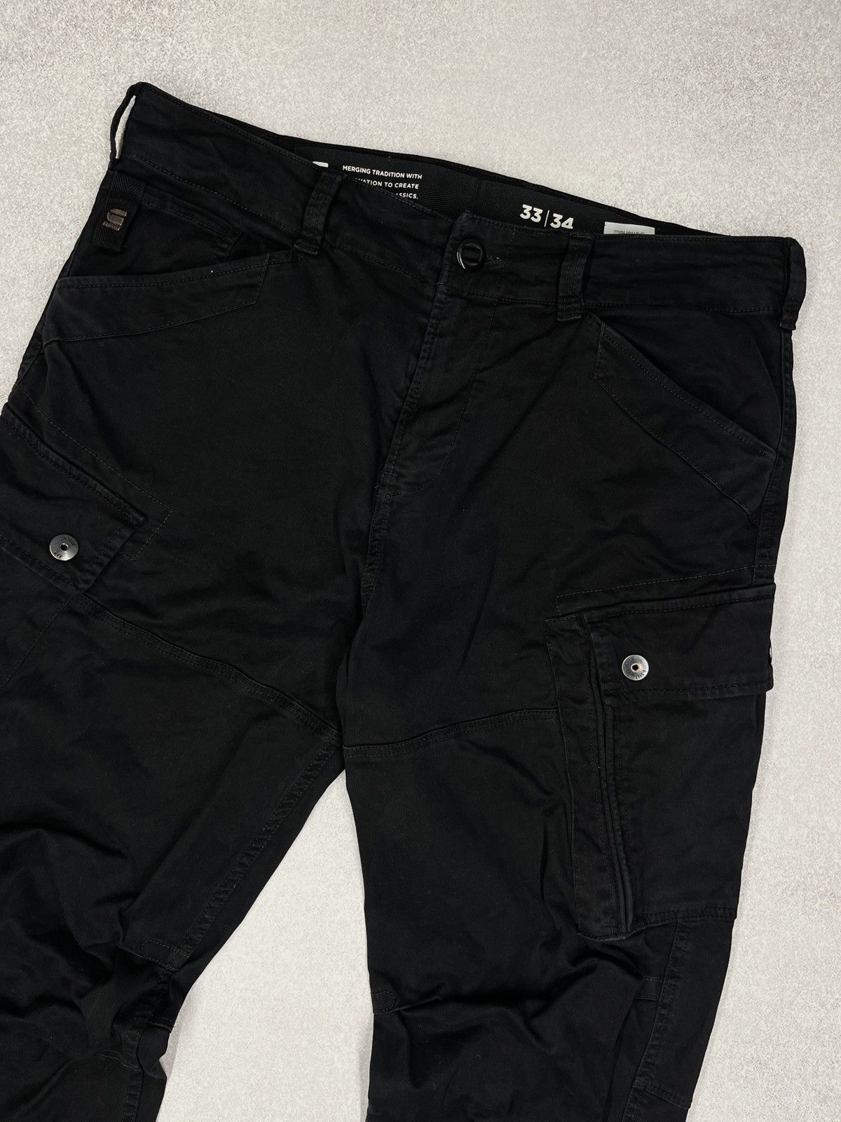 G-Star G Star Raw Roxic Cargo Pants Black Multipocket Y2K Size US 33 - 3 Thumbnail