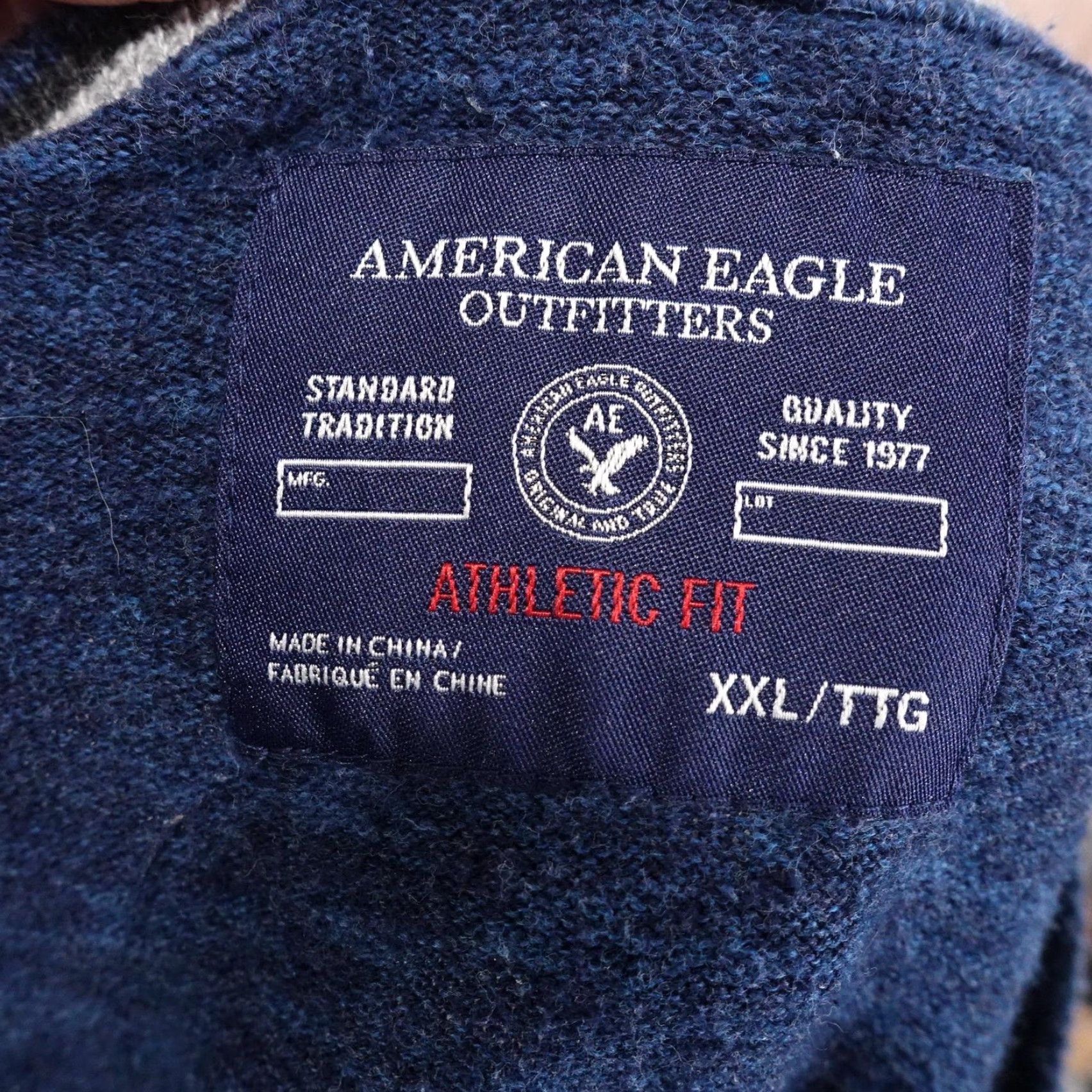 American Eagle Outfitters American Eagle Outfitters Sweater Mens 2XL Blue V Neck Cotton Pullover Knit Size US XXL / EU 58 / 5 - 6 Thumbnail