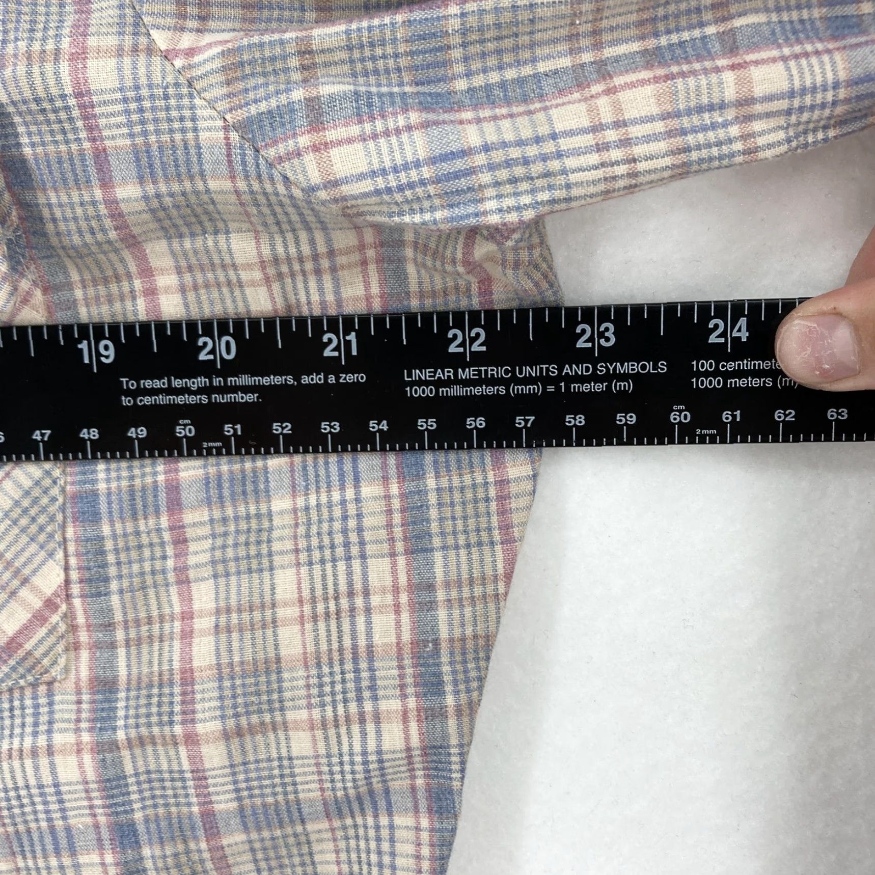 Levi's VINTAGE Levi's Pearl Snap Shirt Mens Large Gray Plaid Western Long Sleeve 70s Size US L / EU 52-54 / 3 - 6 Thumbnail