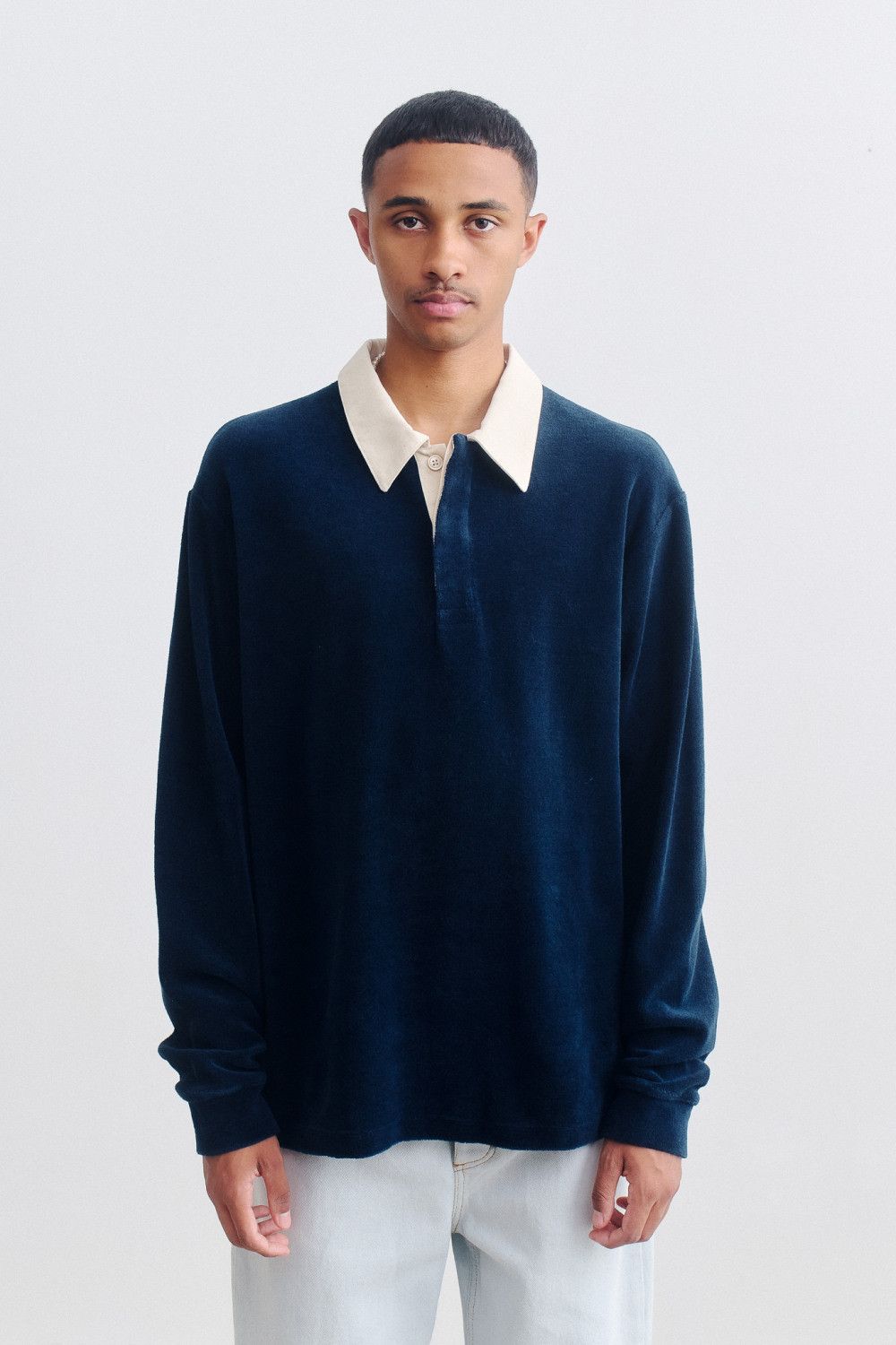 A Kind Of Guise 💚 AW23 A Kind of Guise Rayk Rugby Shirt Petrol Velvet NEW Size US M / EU 48-50 / 2 - 2 Thumbnail