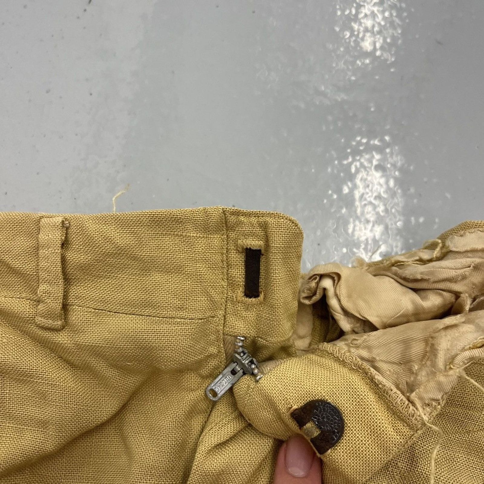 Other Vintage 50s Chico Slack Tan Rayon Pattern Trousers 36x29 Size US 36 / EU 52 - 5 Thumbnail