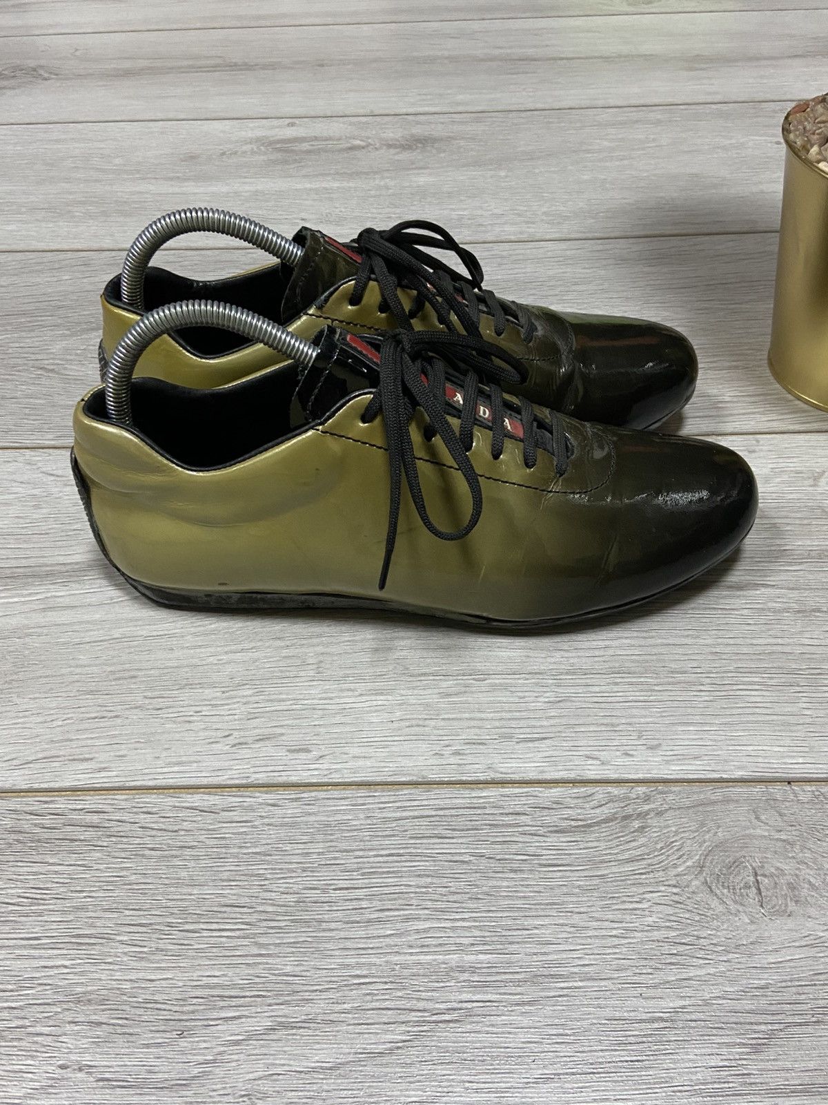 Prada Prada RARE red tab vintage lacquered sneakers logo Size US 7 / EU 40 - 5 Thumbnail