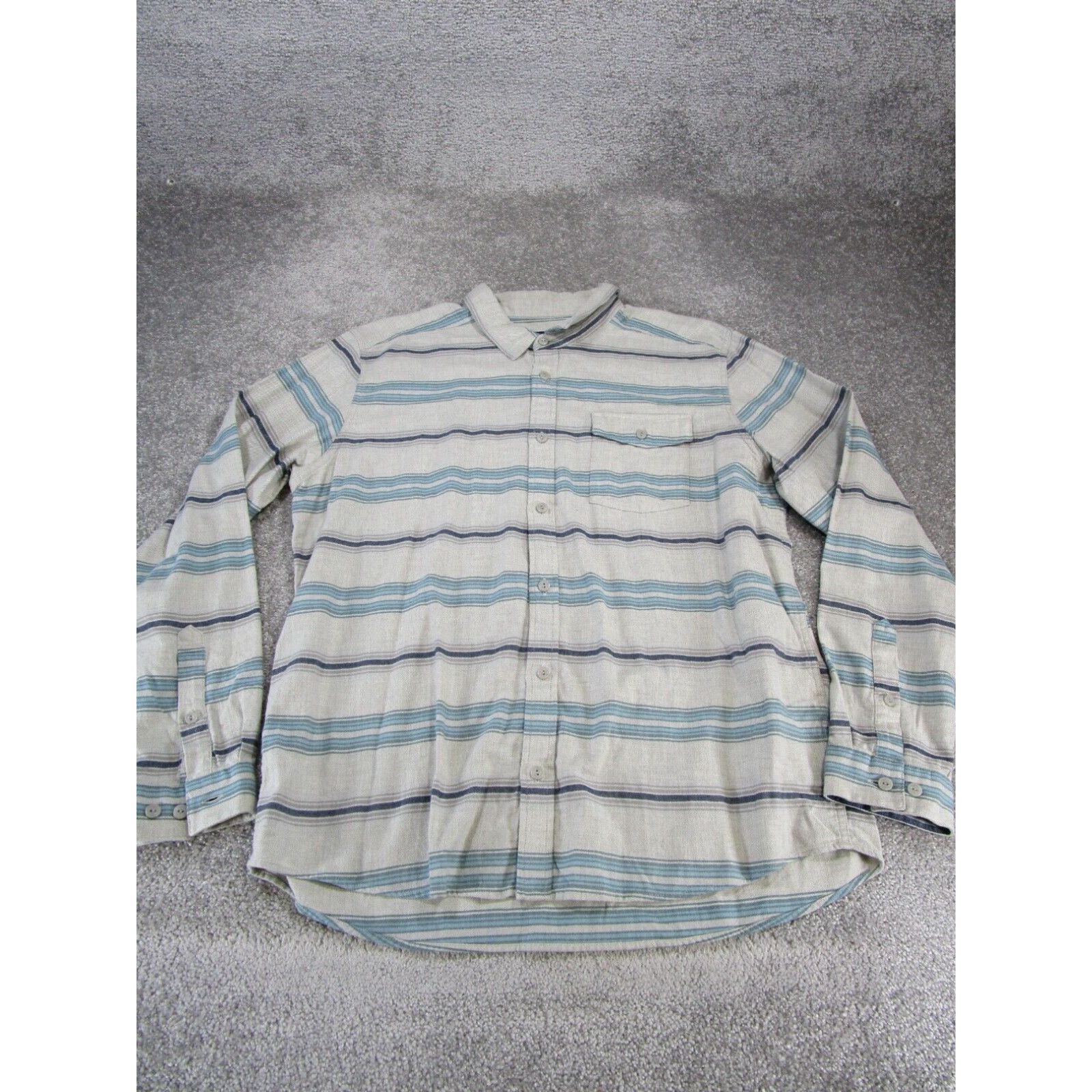 image of Patagonia Shirt Mens XL Gray Striped Lightweight Fjord Flannel New in White