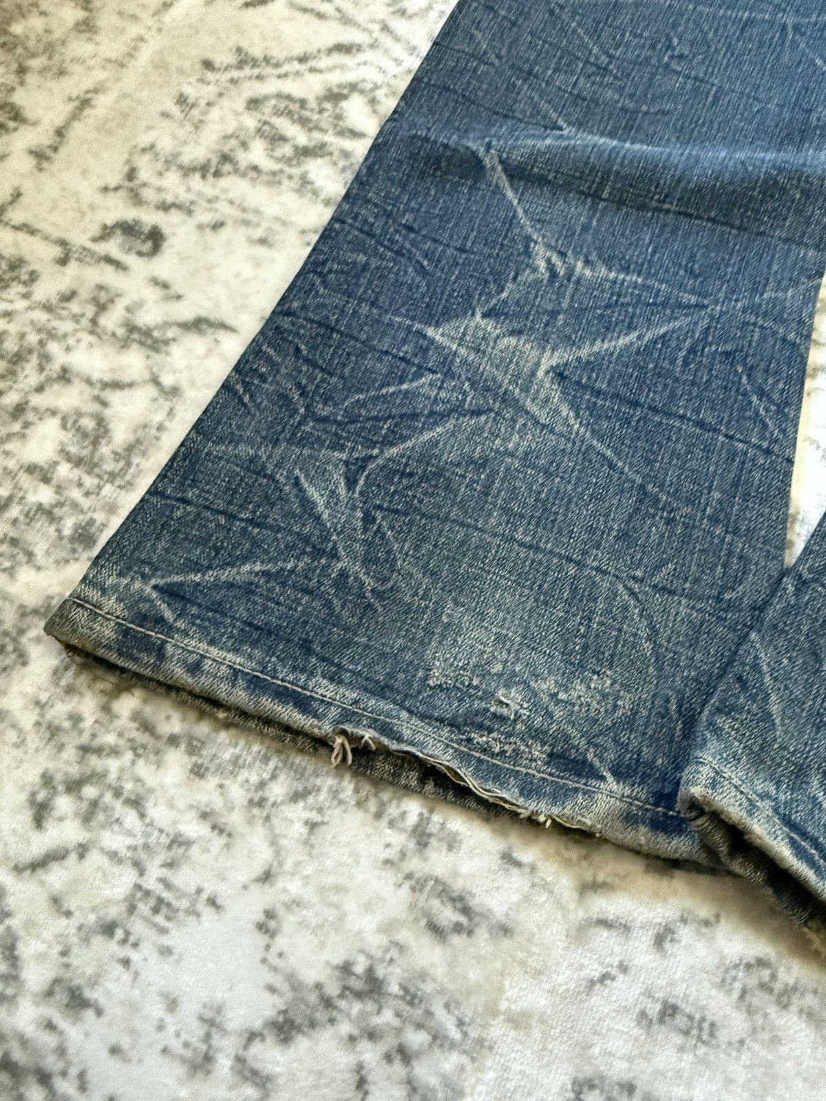 Japanese Brand R 45rpm Mud Wash Honeycomb Distressed Flared Jeans Size US 28 / EU 44 - 20 Thumbnail
