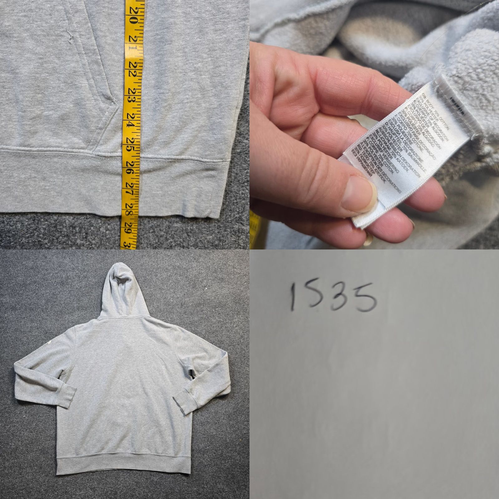 The North Face The North Face Hoodie Mens XL Gray Embroidered Logo Pocket Long Sleeve Casual Size US XL / EU 56 / 4 - 8 Thumbnail
