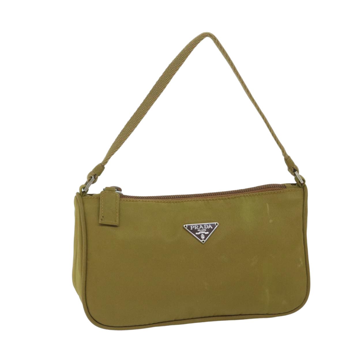 image of Prada Accessory Pouch Nylon Khaki Auth 61008, Women's