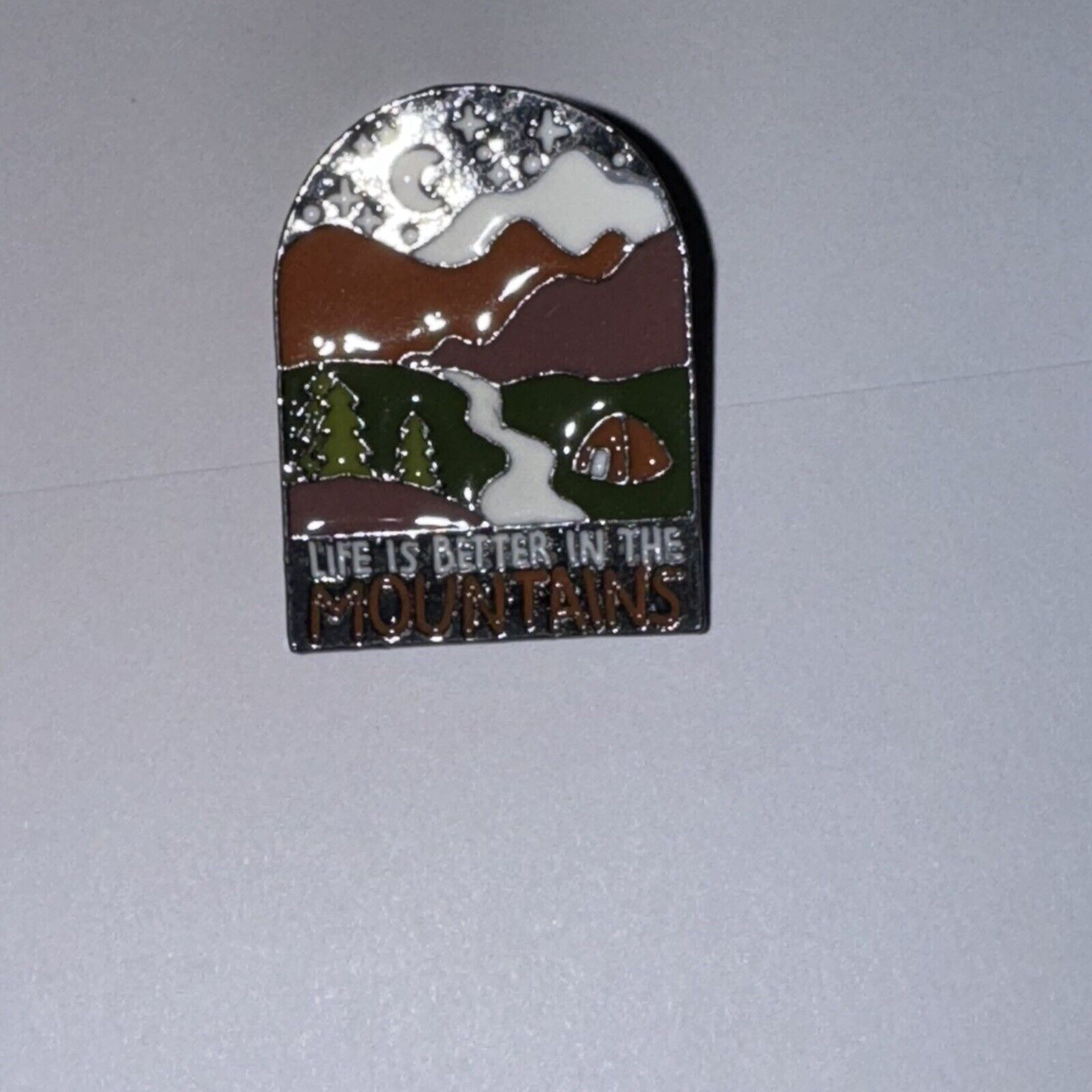 Other Life Is Better In The Mountains Pin Brooch Size ONE SIZE - 1 Preview