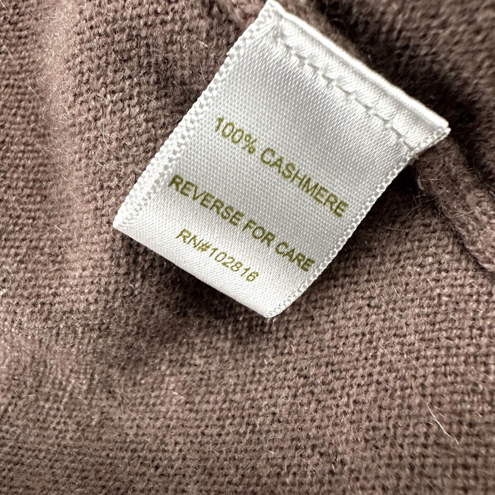 Vintage Garnet Hill Cardigan Sweater Womens Medium Brown 100% Cashmere Open Front Ruffle Knit Slim Long Sleeve Size M / US 6-8 / IT 42-44 - 3 Thumbnail