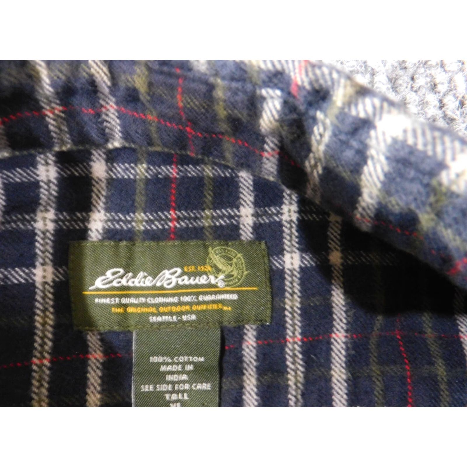 Eddie Bauer VINTAGE Eddie Bauer flannel shirt Mens XL Blue Tall Ourdoors Button Up Casual Retro 90s Mens Size US XL / EU 56 / 4 - 5 Thumbnail