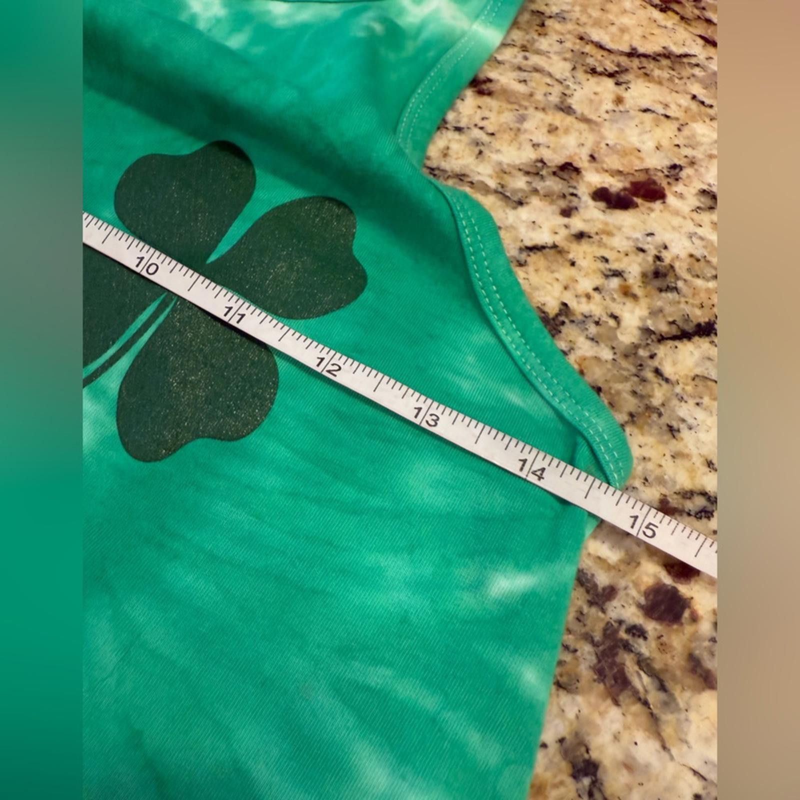 Hot Topic Hot Topic green tie dye shamrock cotton tank top SZ SM Size S / US 4 / IT 40 - 6 Thumbnail
