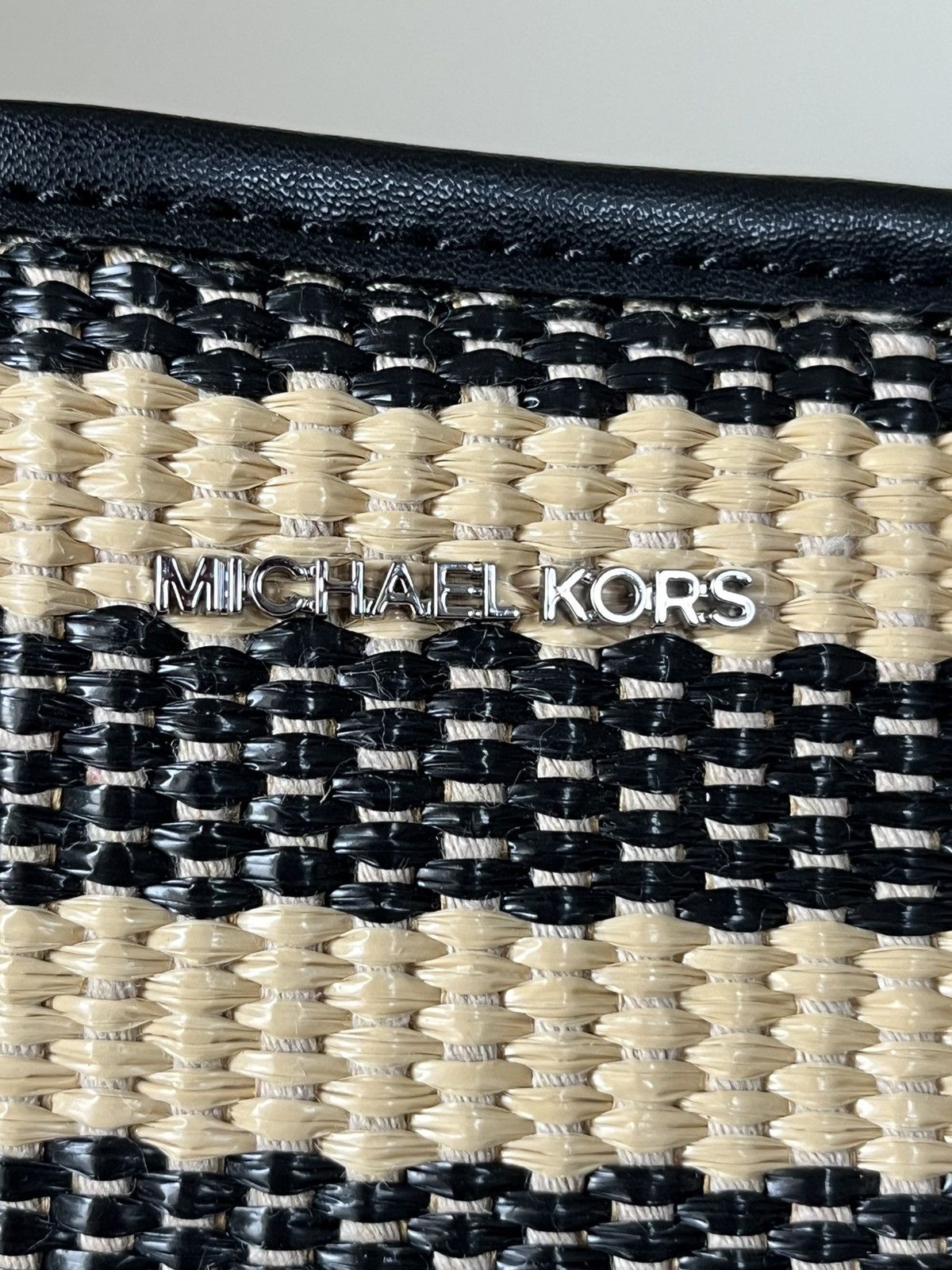Michael Kors Michael Kors Avalon Medium Striped Woven Tote Bag Size ONE SIZE - 12 Thumbnail