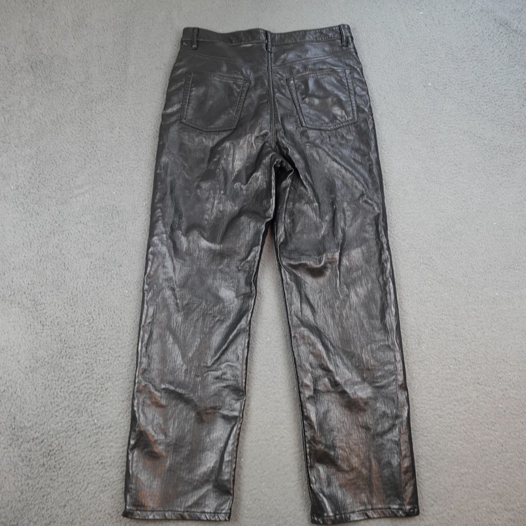 Vintage Wilfred The Melina Pants Womens 10 Black High Rise Faux Leather Straight Leg Pants Size 32" / US 10 / IT 46 - 7 Thumbnail
